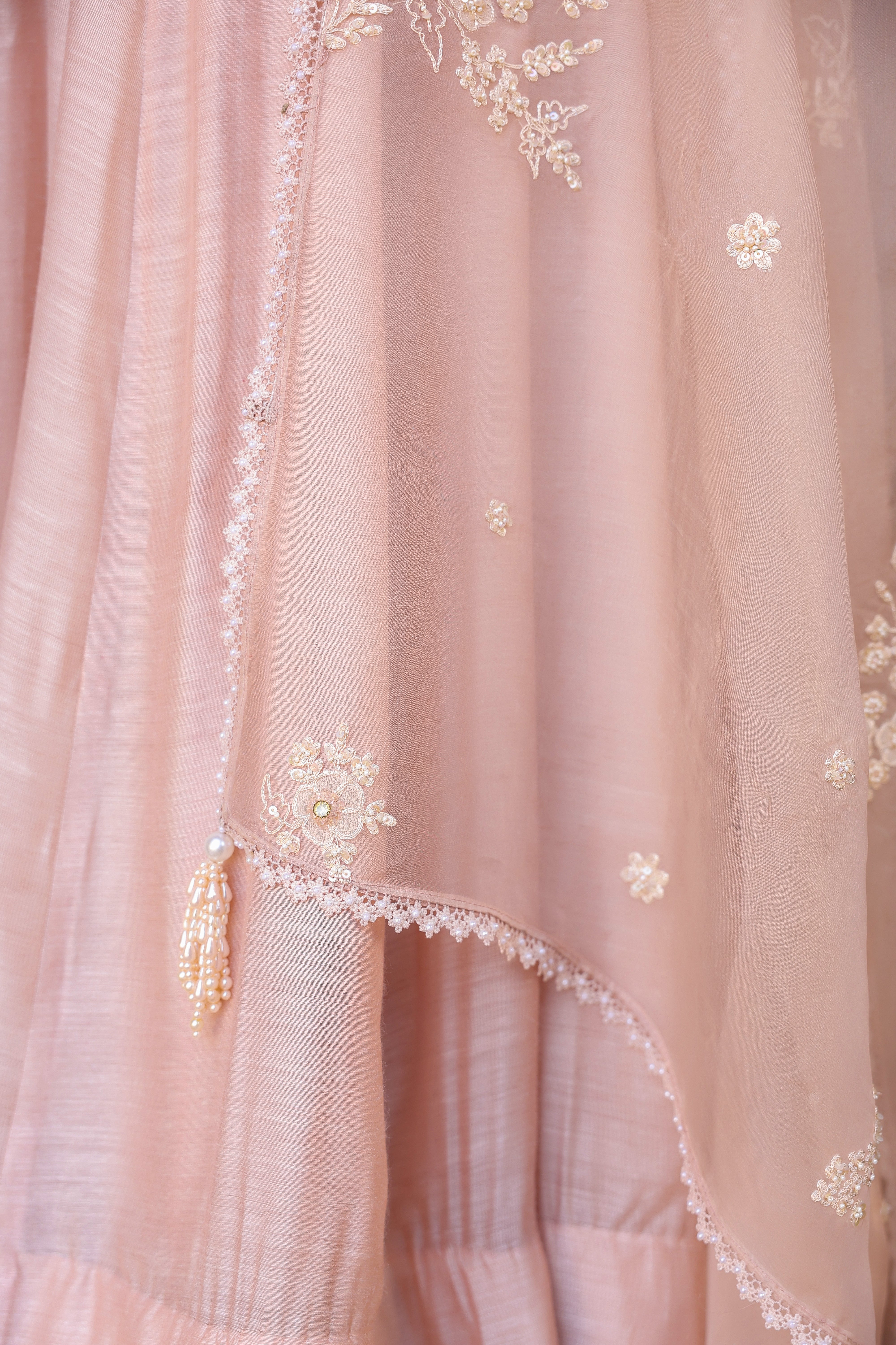 Vaayu Light Pink Applique Kalidar Set