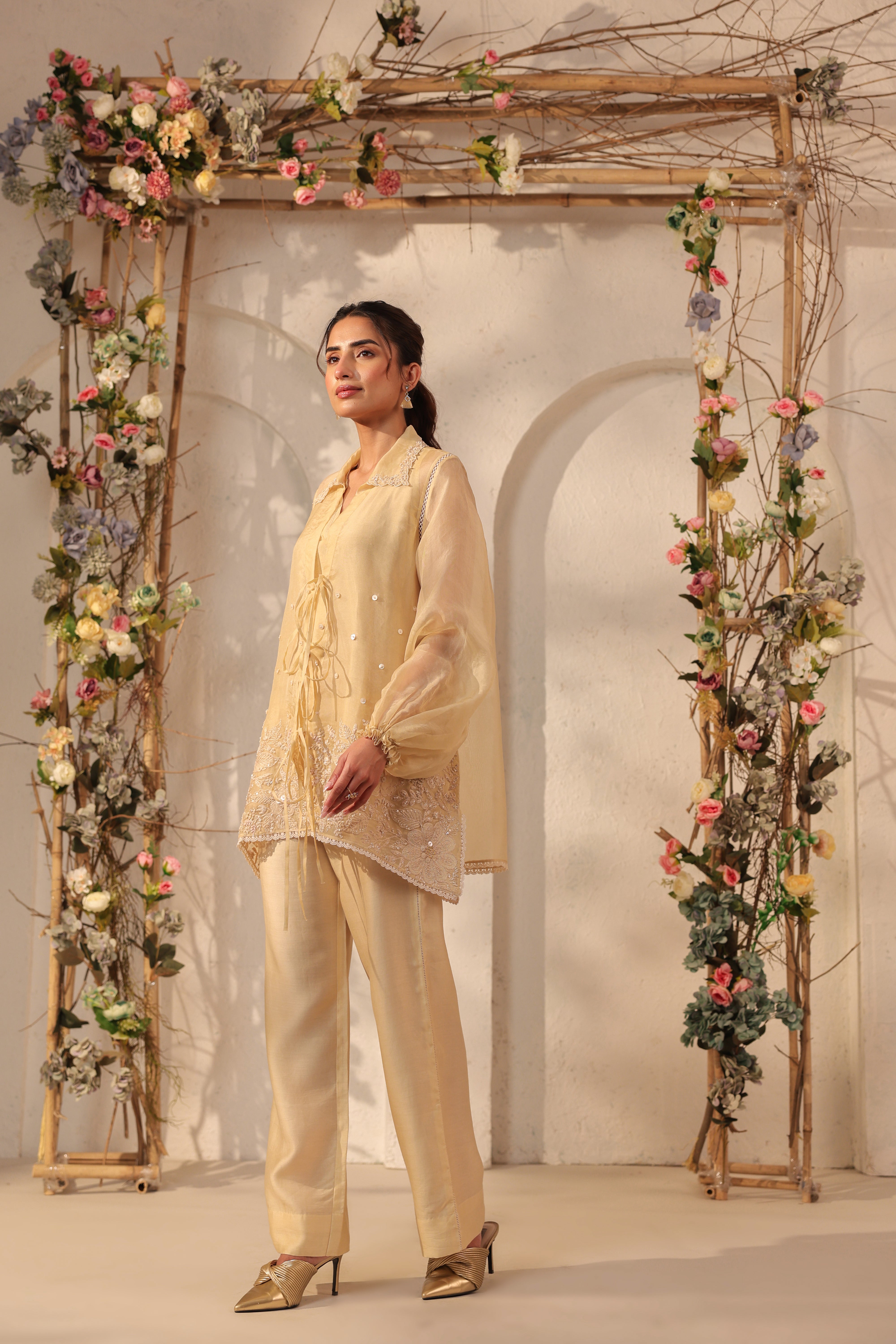 Vaayu Beige Jacket Co-ord Set