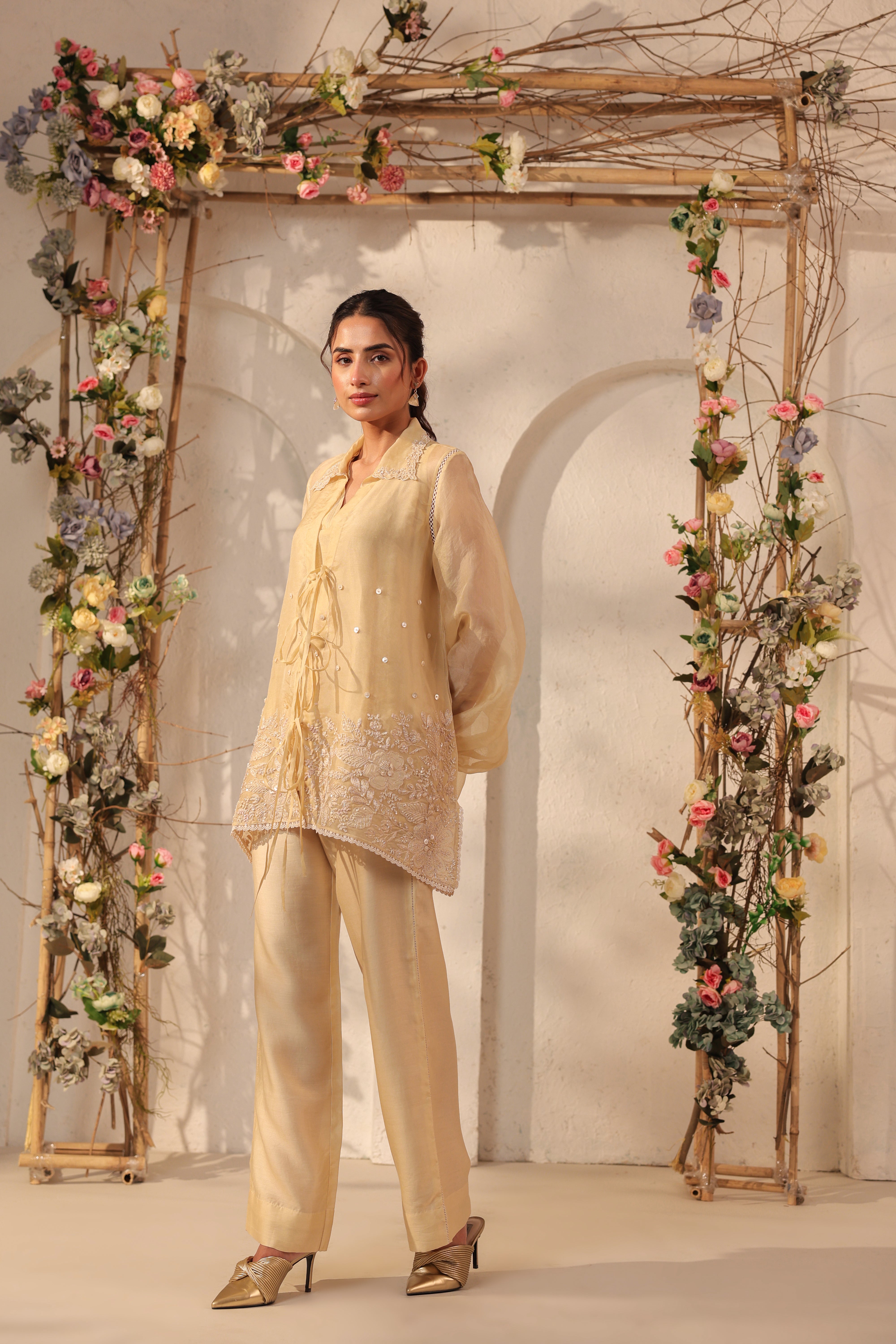 Vaayu Beige Jacket Co-ord Set