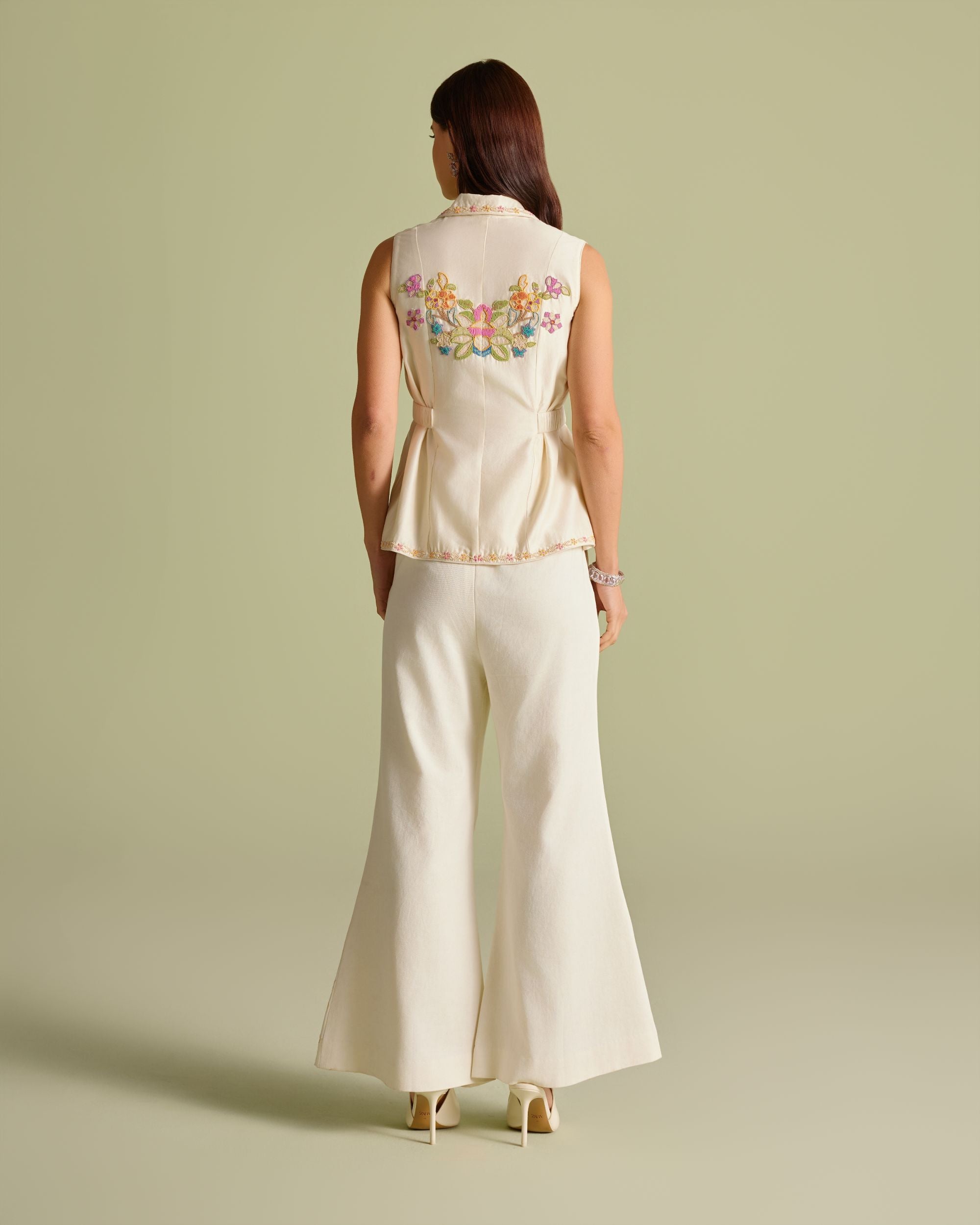 Ivory Cordwork And Beadwork Waistcoat