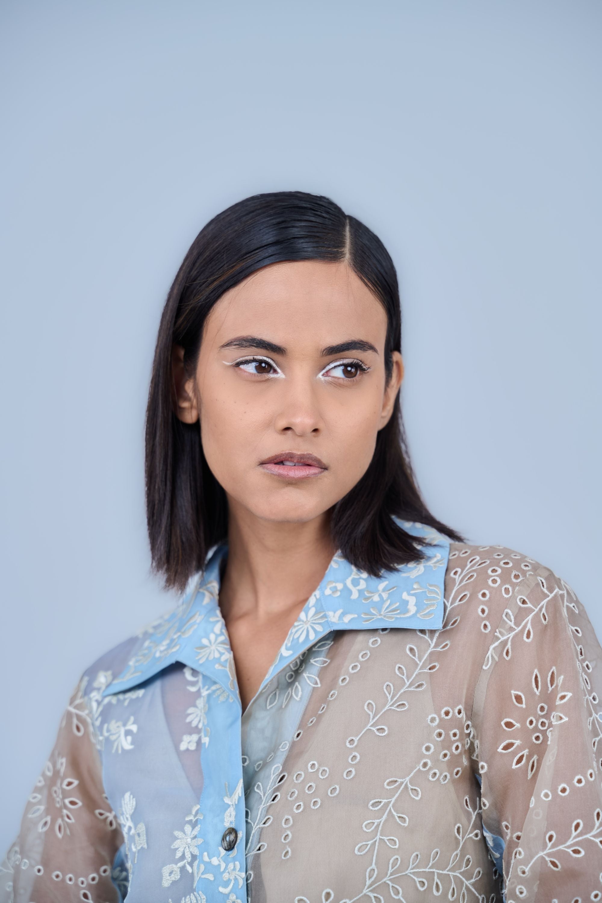 Ice Multi Ec Silk Organza Top