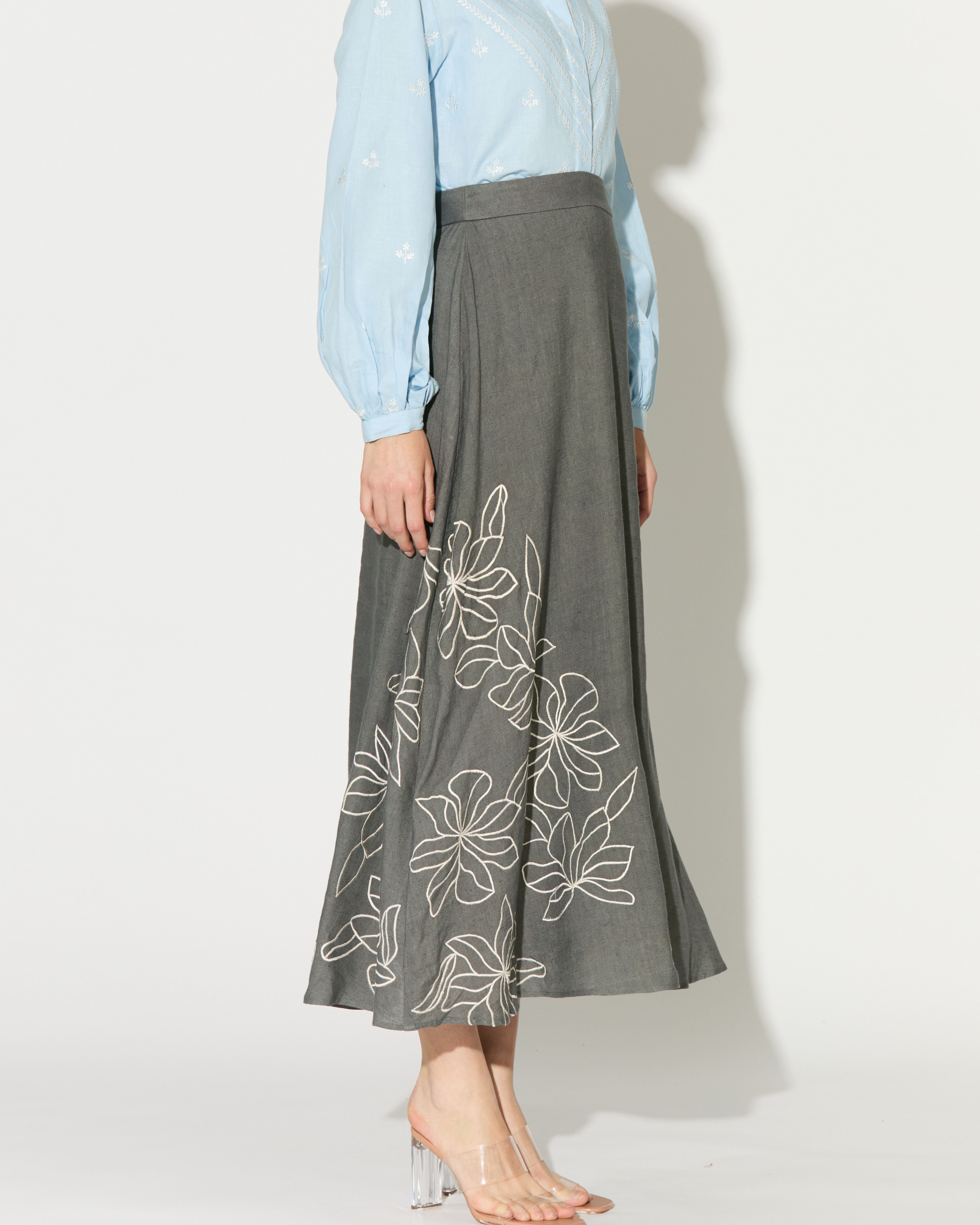 LIGHT BLUE EMBROIDERED SHIRT