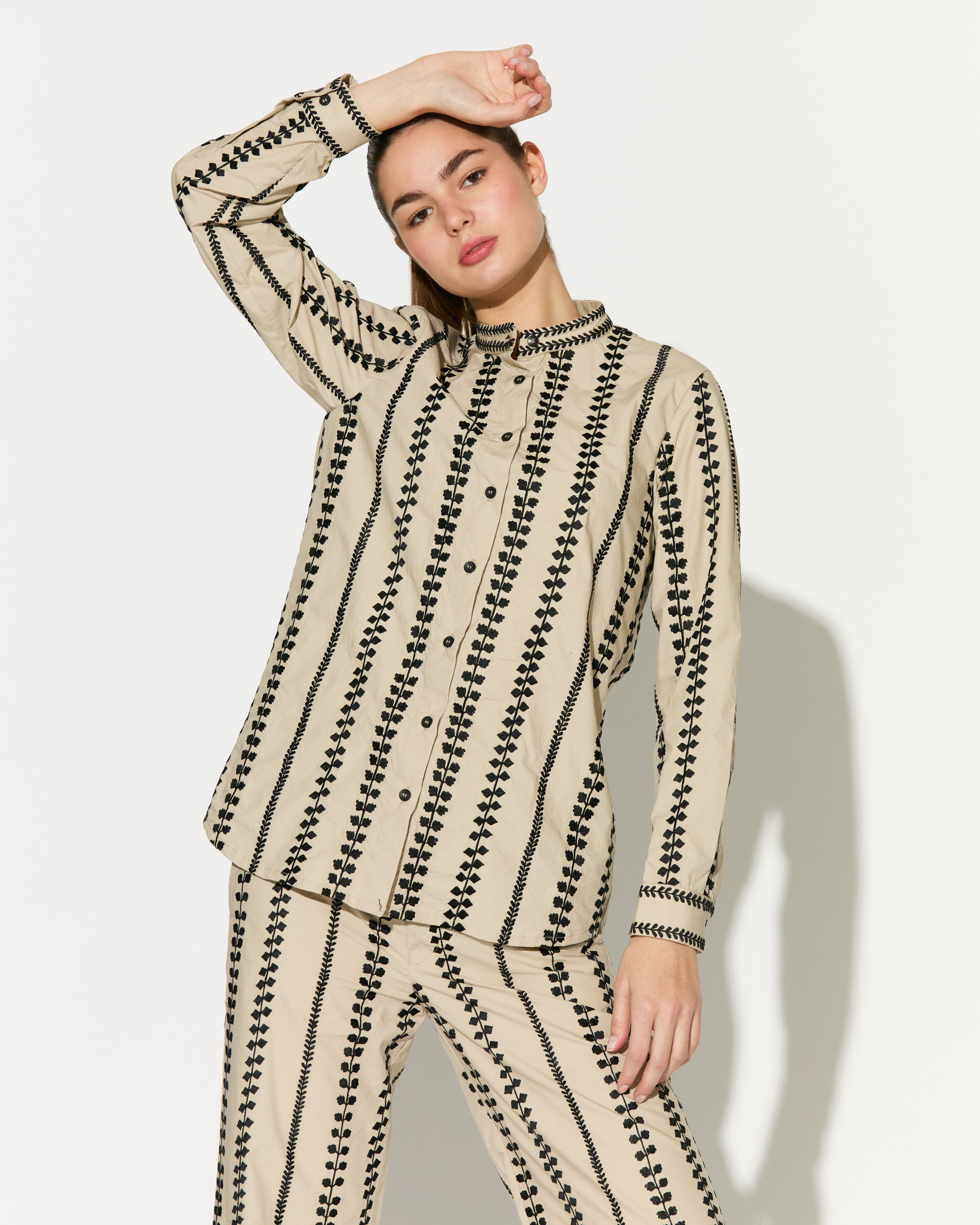 BEIGE EMBROIDERED SHIRT