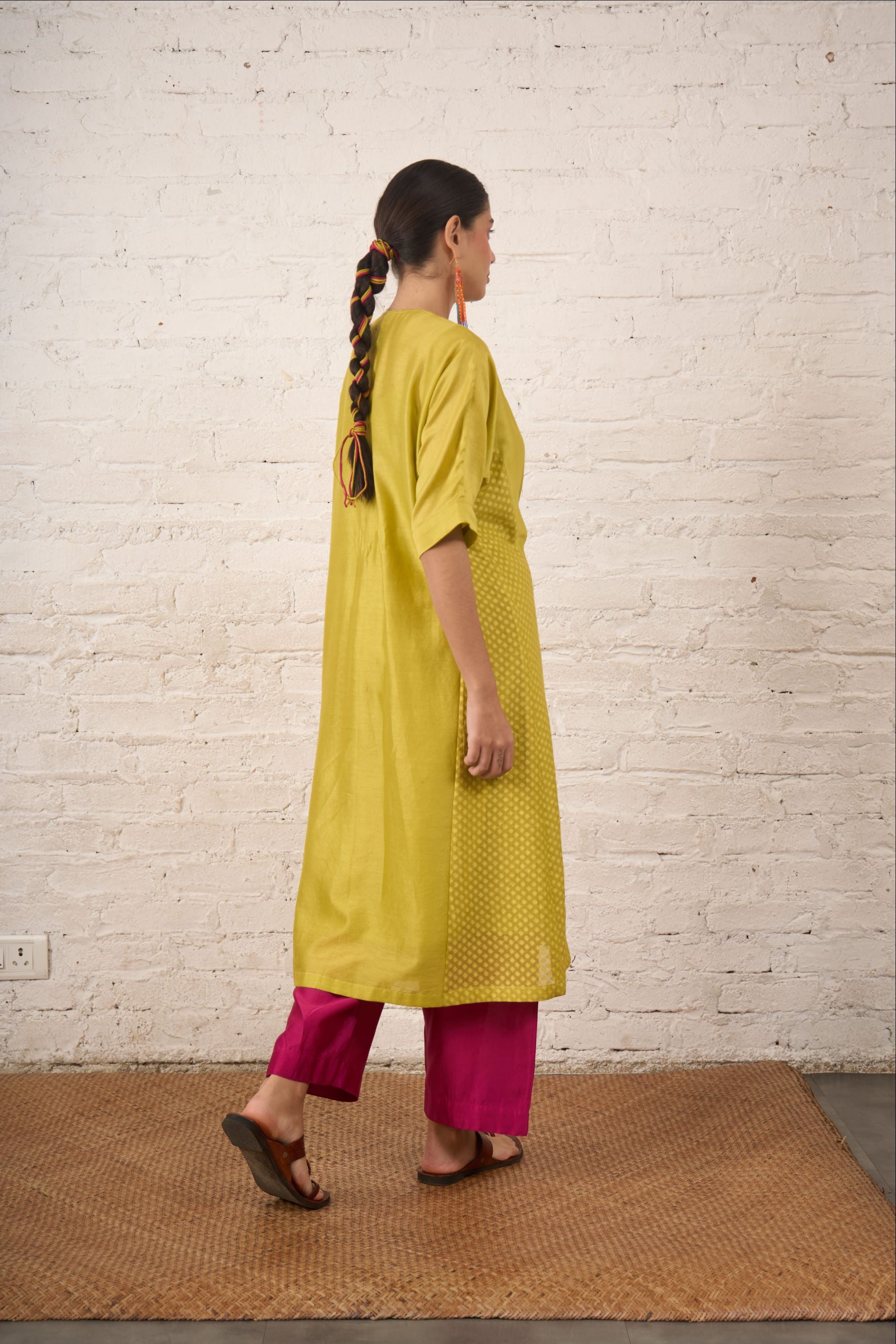Lime Kaftan w Pants & Slip