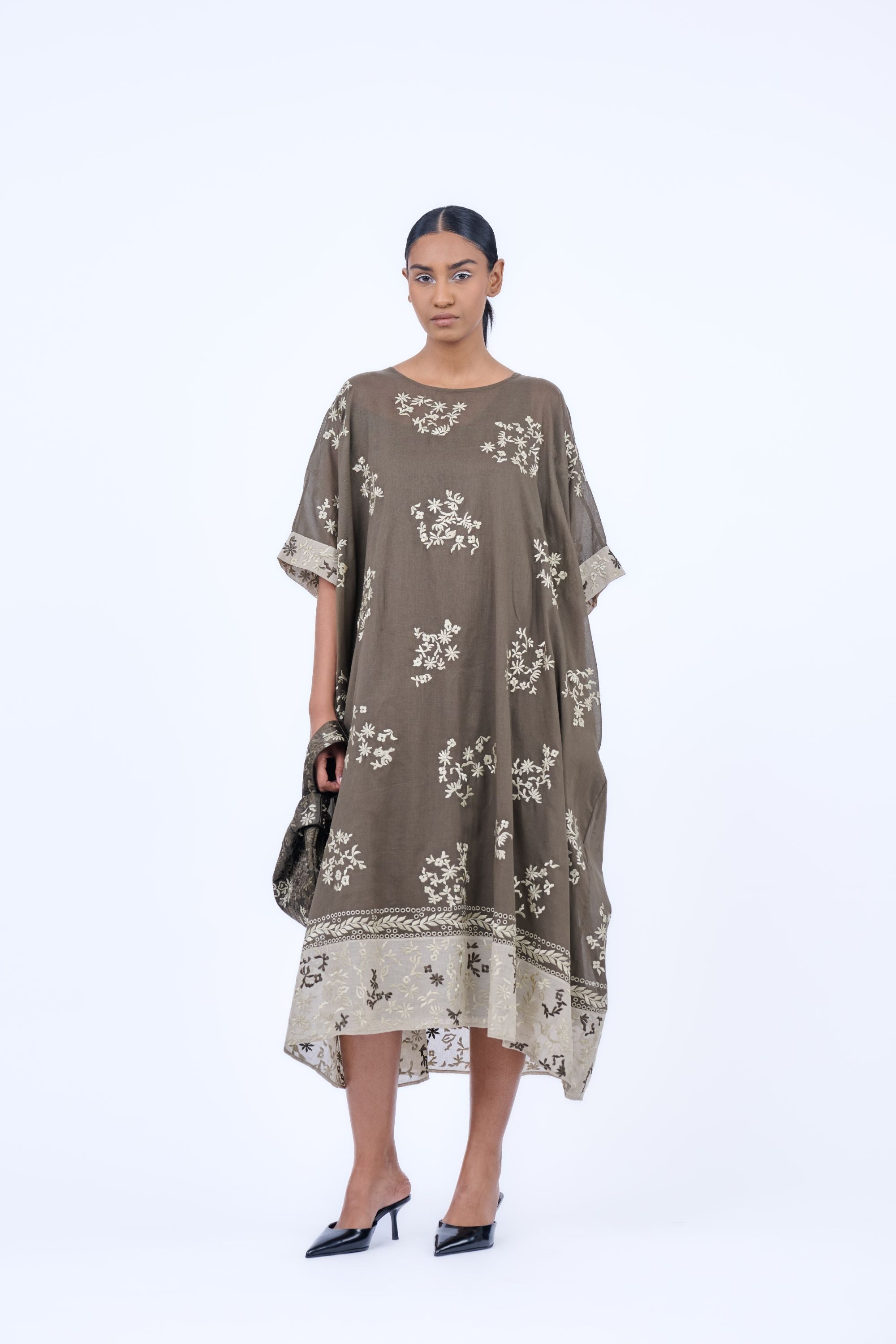 Khaki Nat Handloom Cotton Kaftan