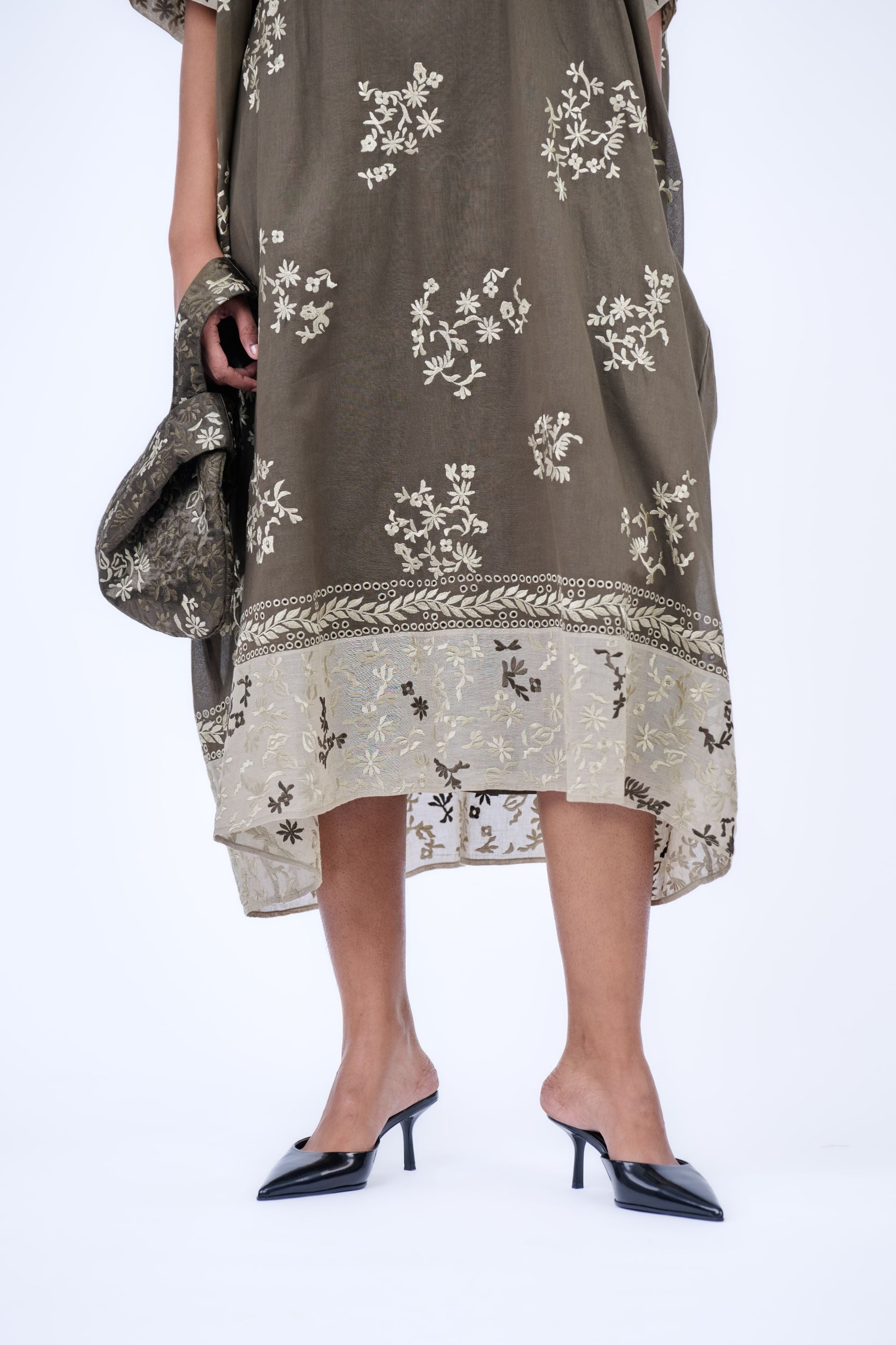 Khaki Nat Handloom Cotton Kaftan
