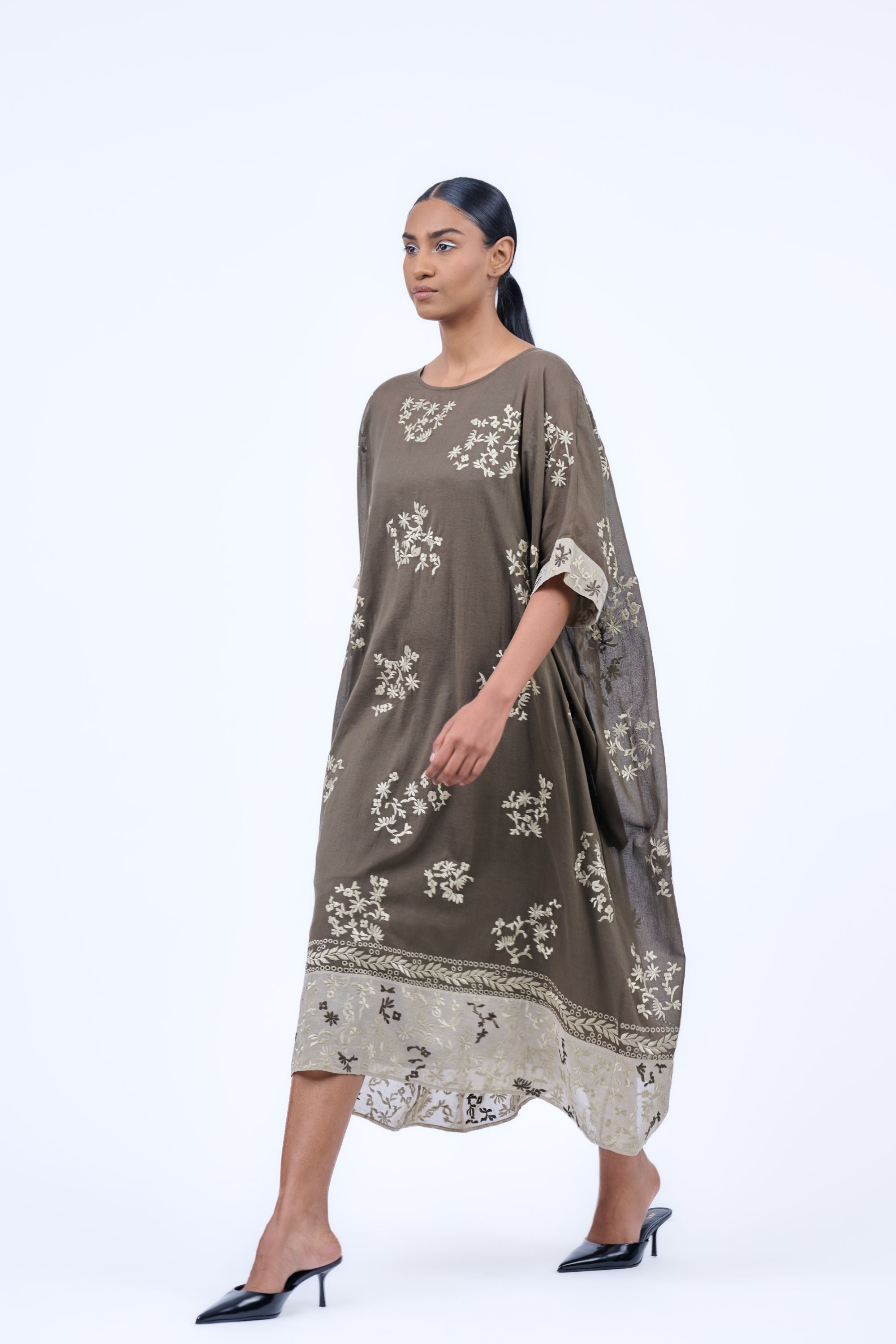 Khaki Nat Handloom Cotton Kaftan
