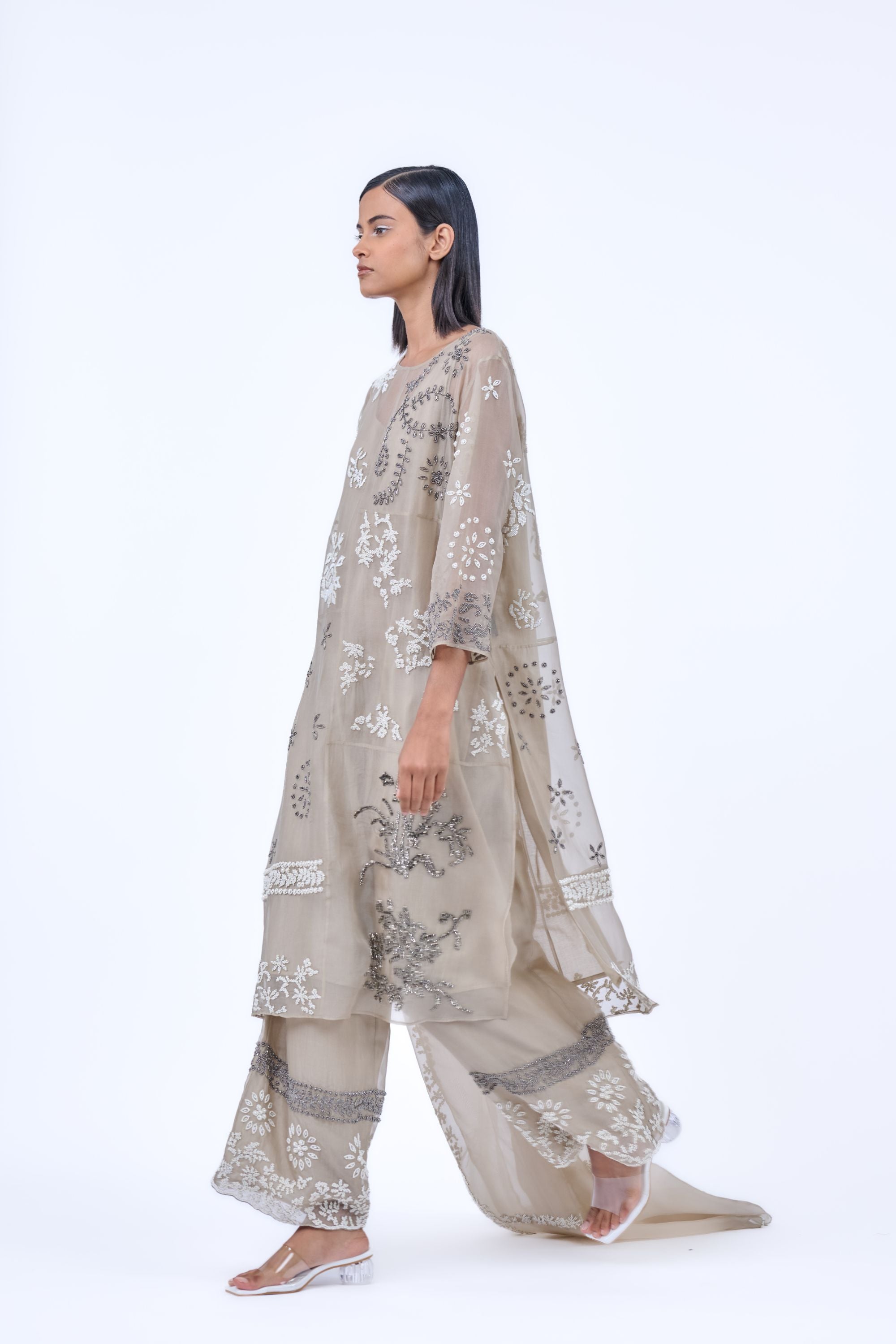 Natural Ec Silk Organza Dupatta