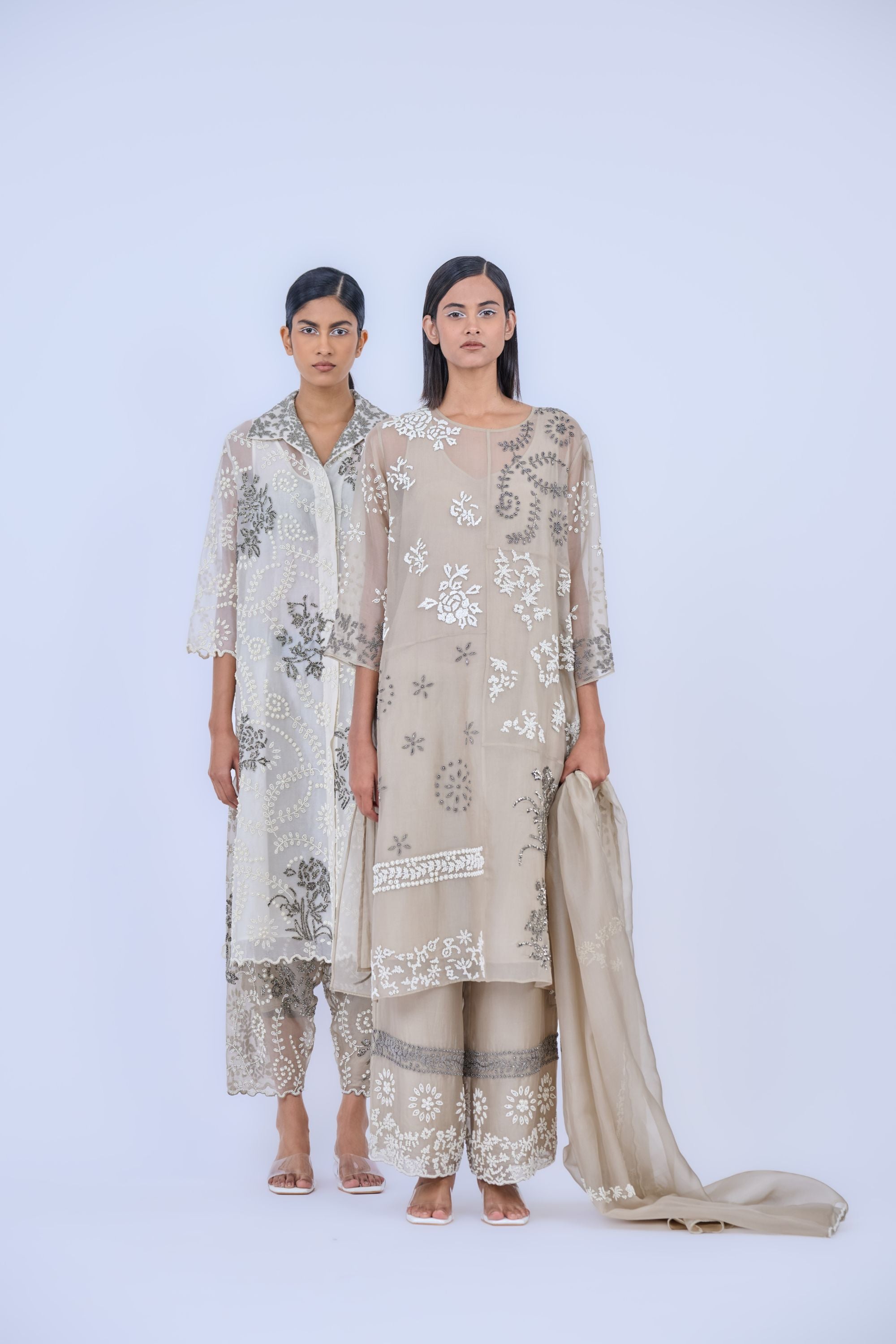 Natural Ec Slv Silk Organza Pant