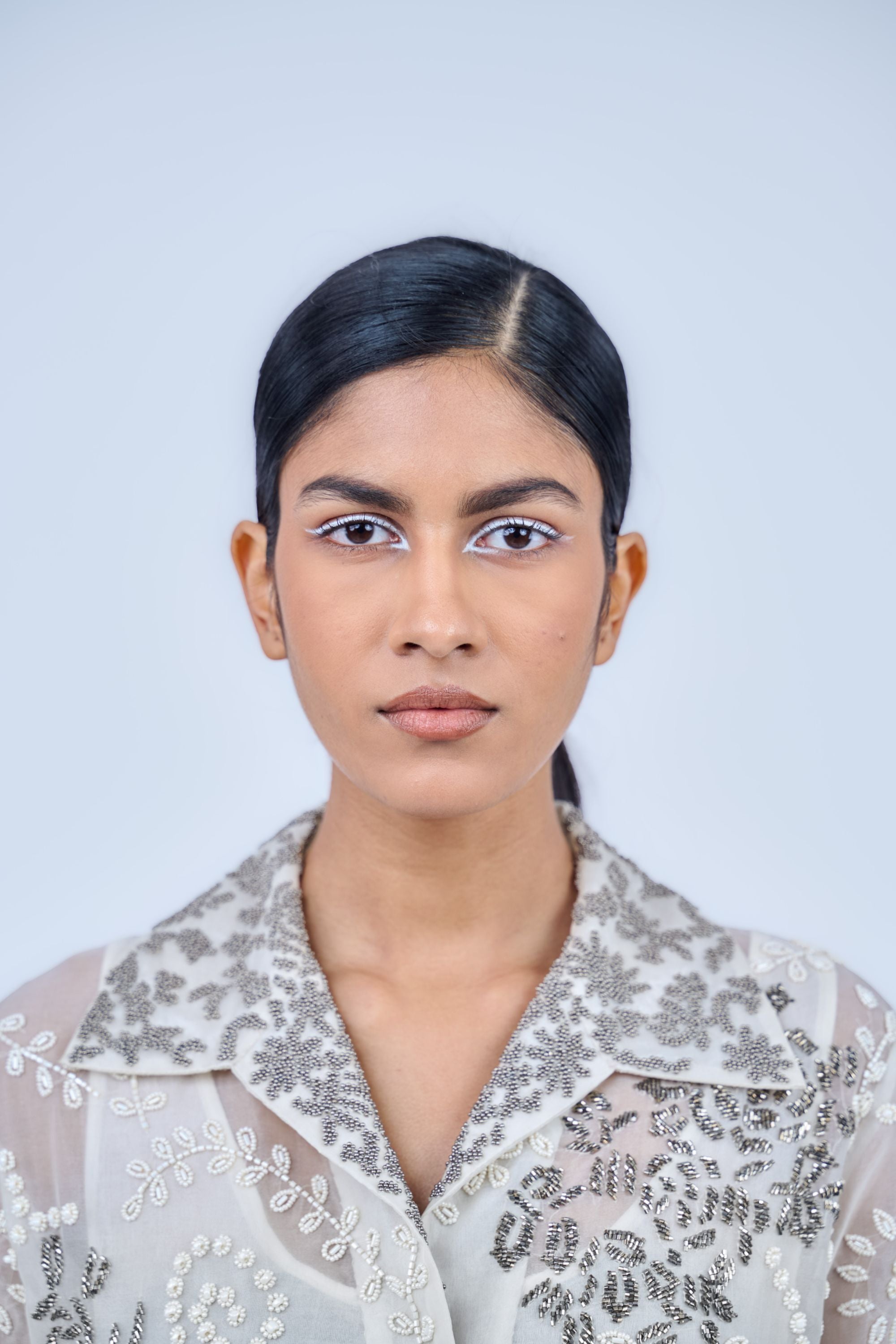 Ecru Ec Slv Silk Organza Shirt