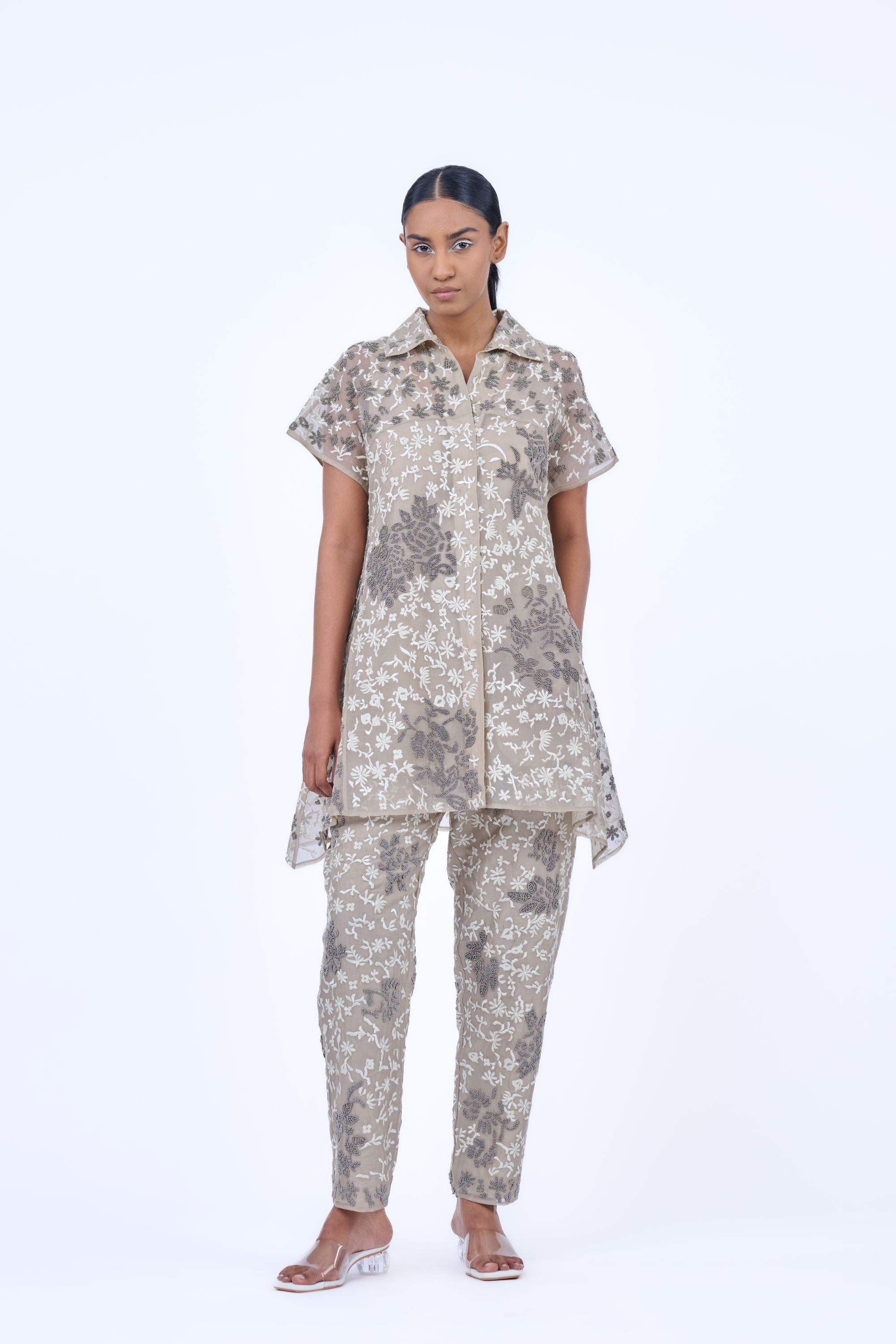 Natural Ec Slv Silk Organza Pant