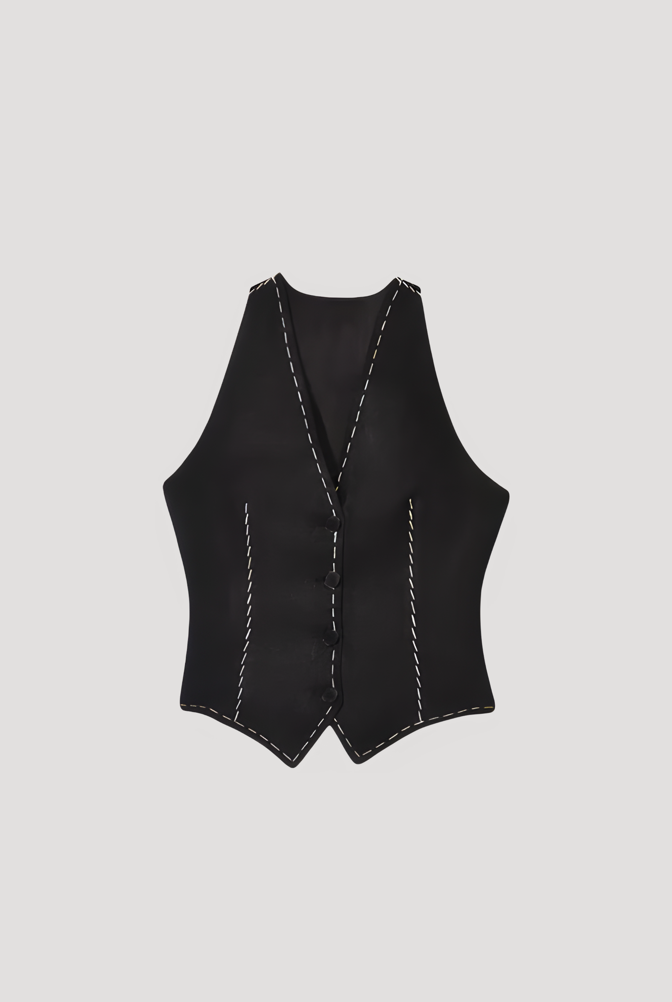 Bearer Black Linen Waistcoat