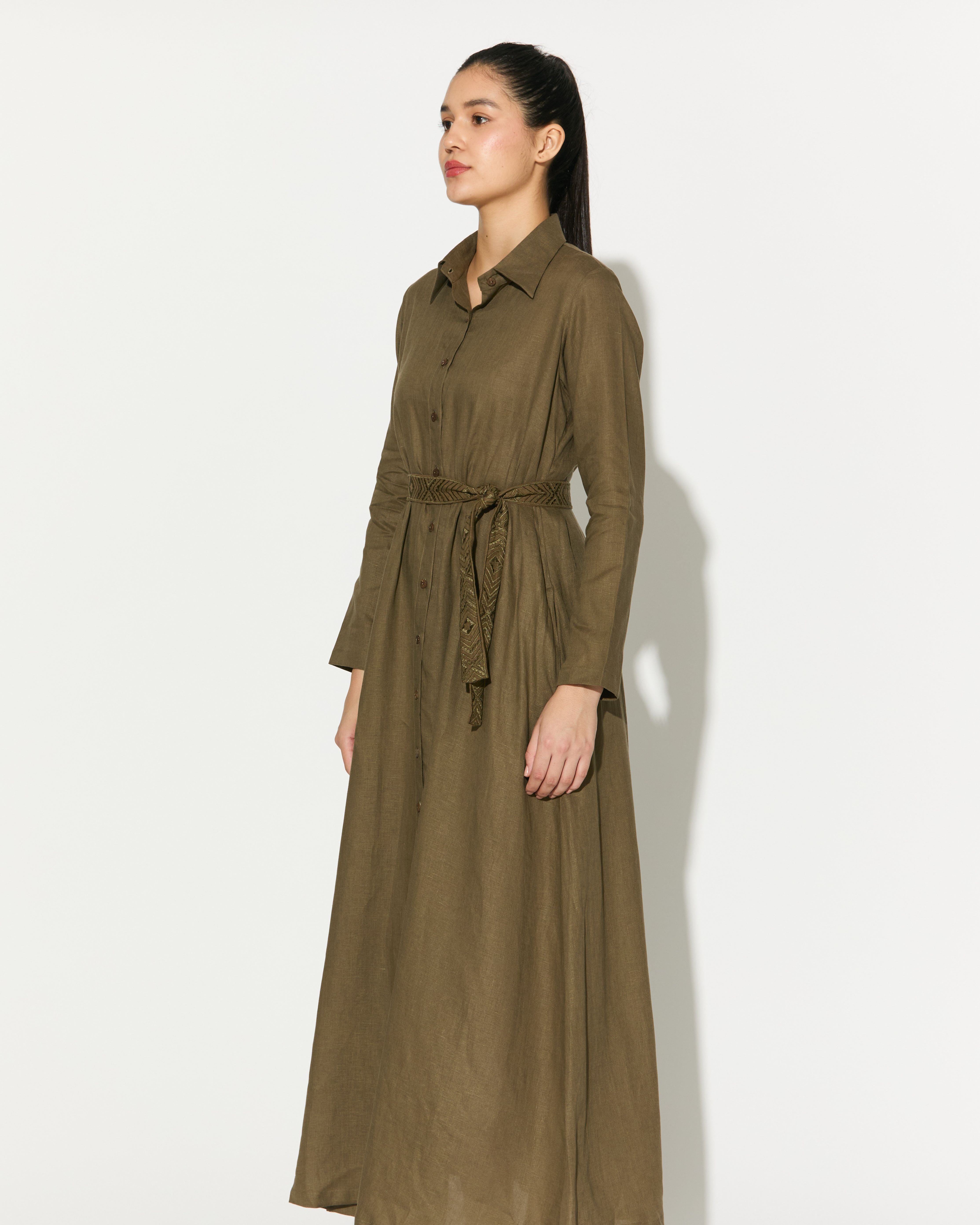 SAGE GREEN SHIRT DRESS