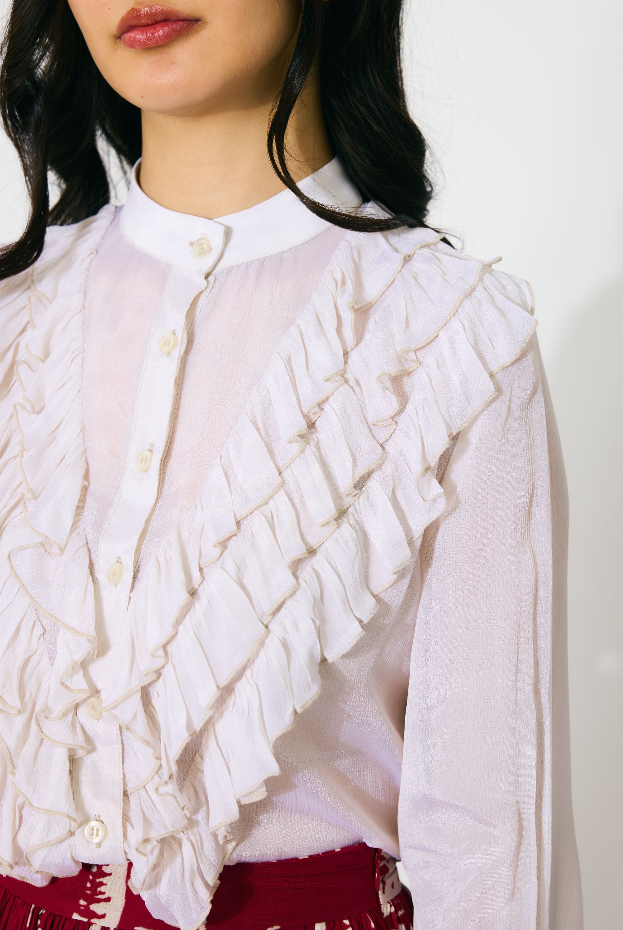IVORY FRILL TOP