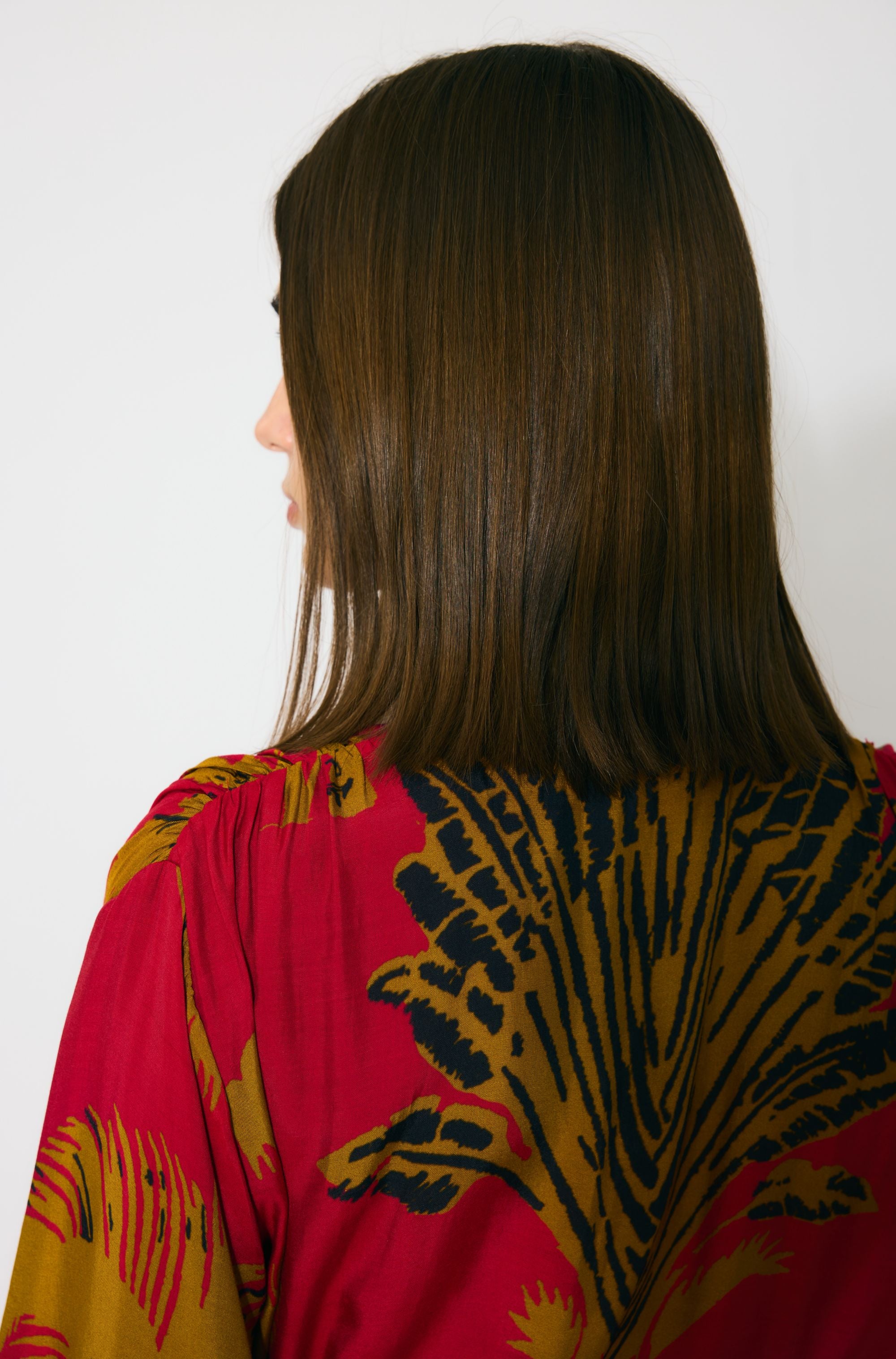 RED, MUSTARD AND BLACK FLORAL TOP