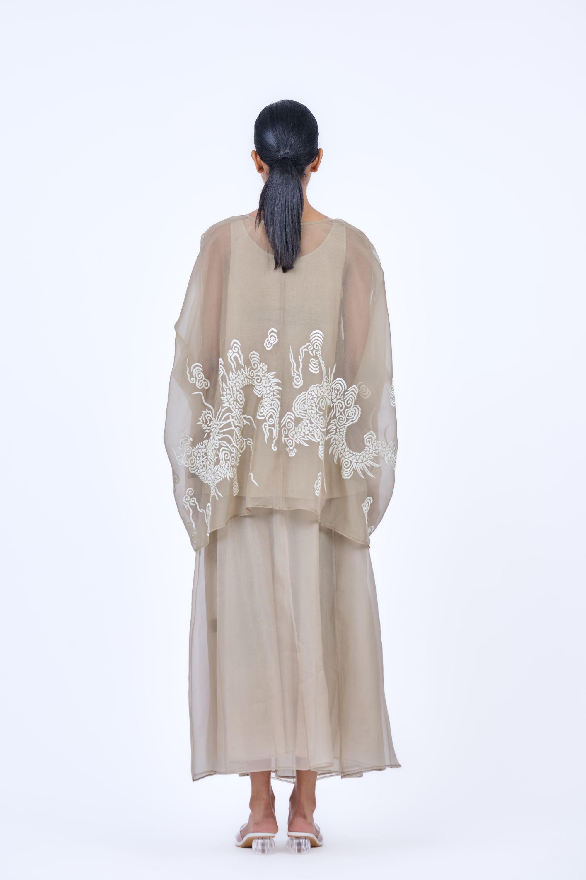 Natural Ec Silk Organza Cape