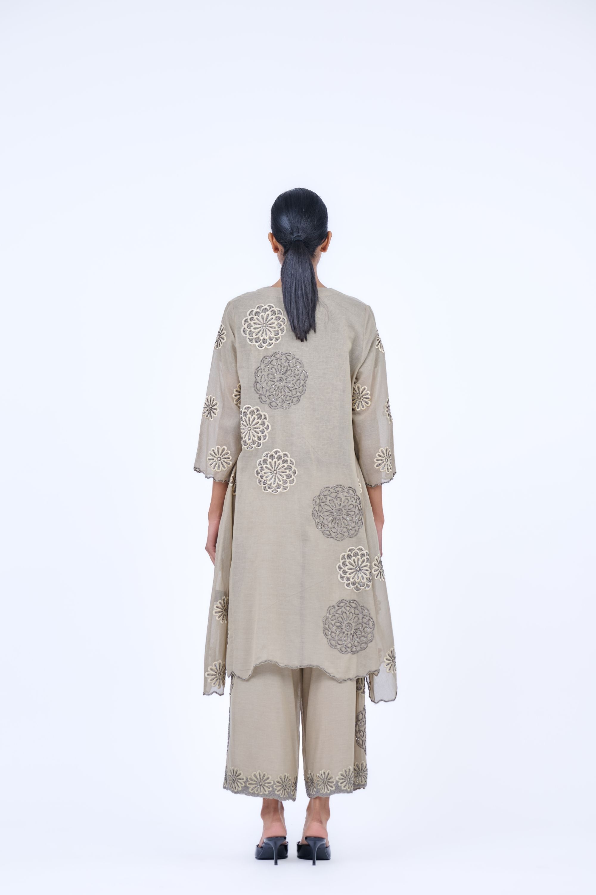 Natural Nat Slv Handloom Cotton Jacket