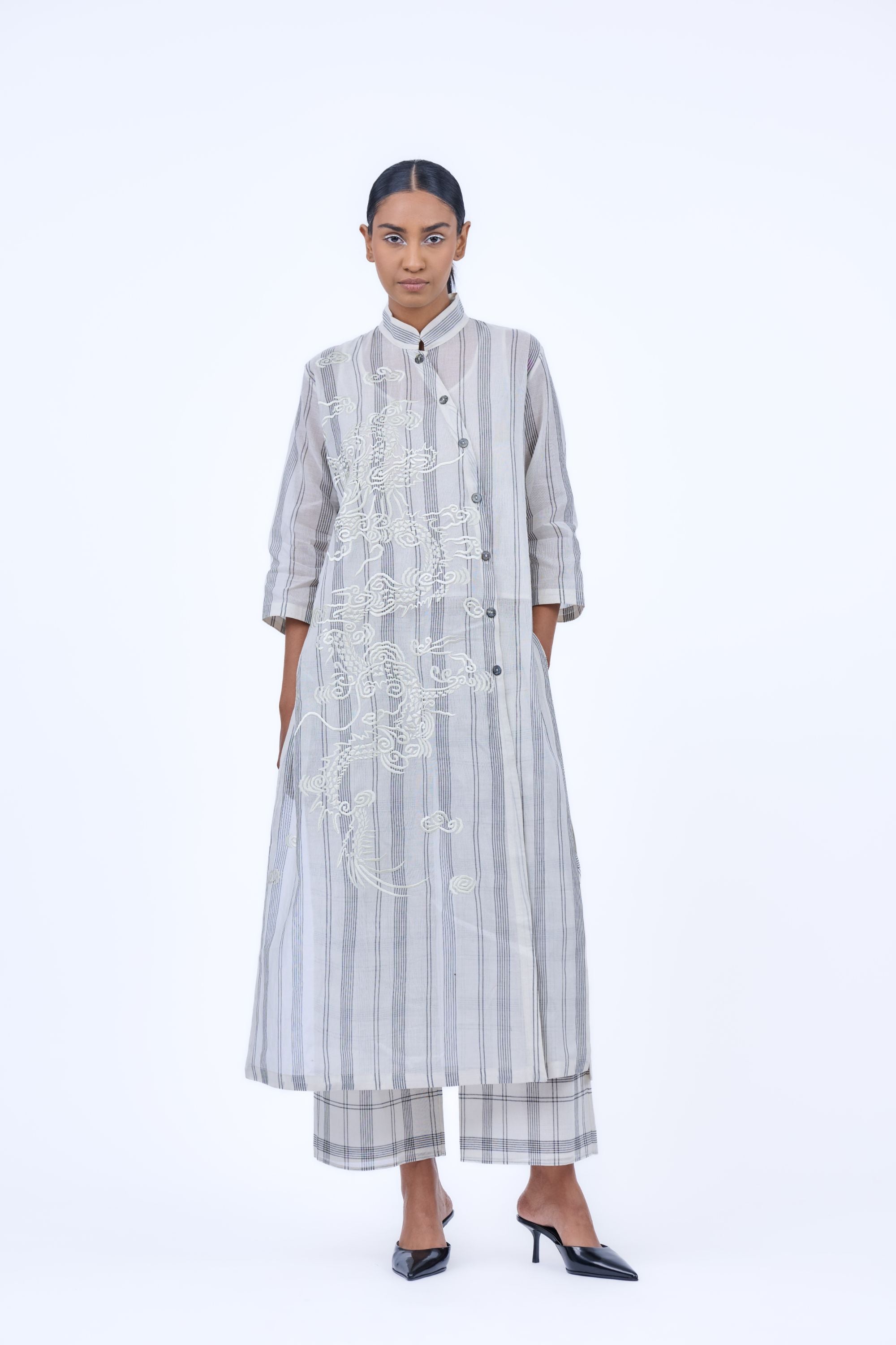 Black Yarn Dyed Cotton Pant