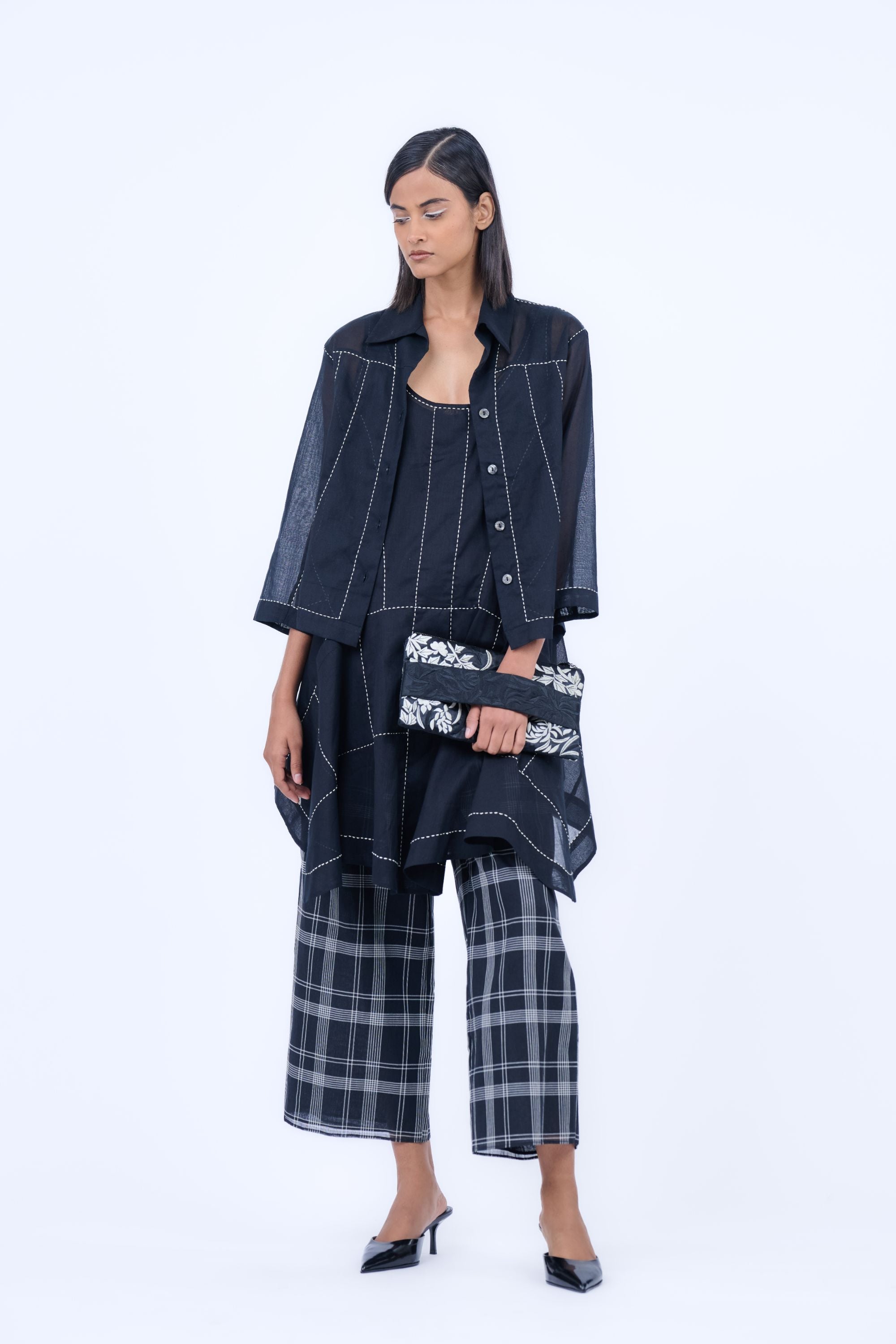 Black Handloom Cotton Jacket