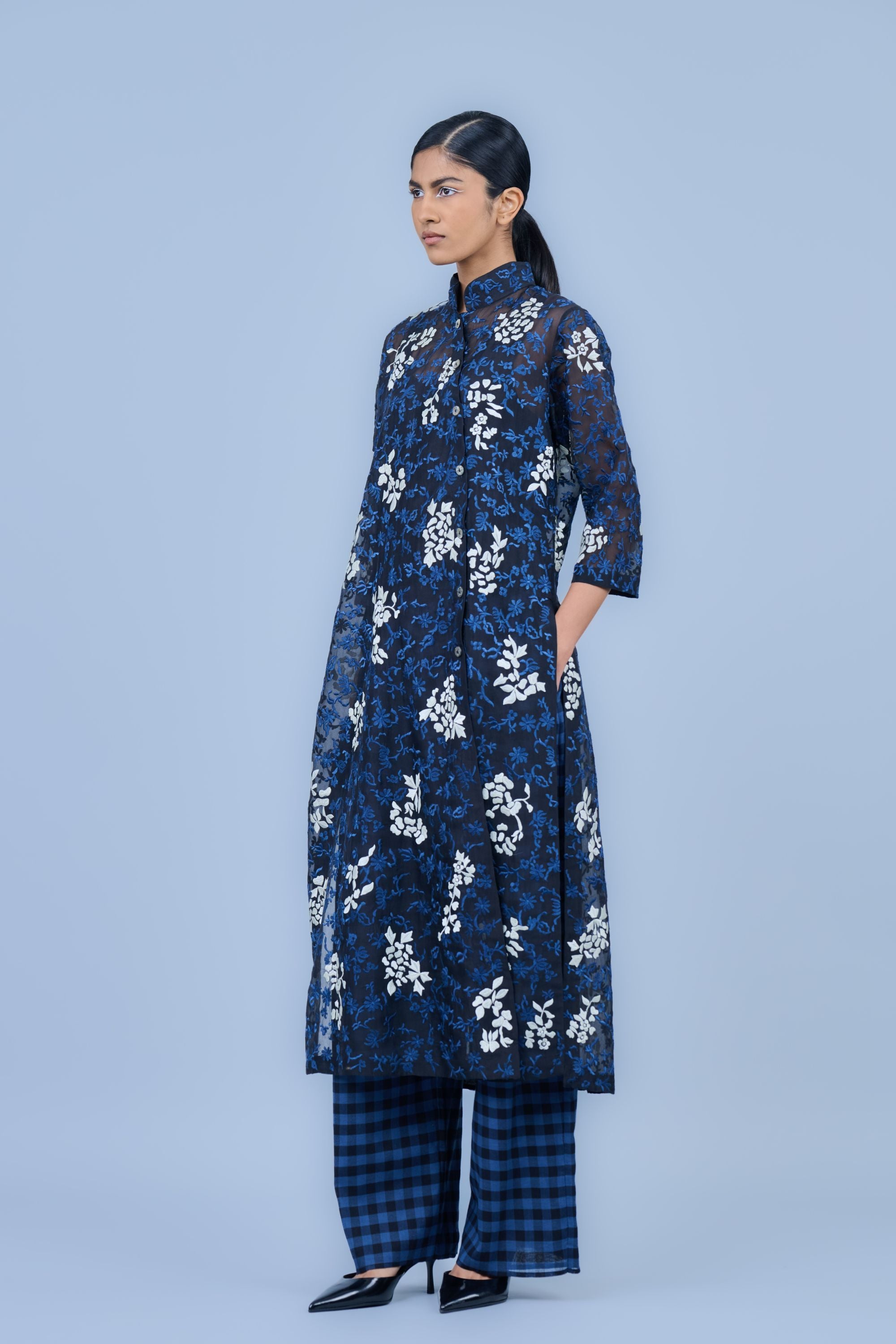 Black Spc Ec Handloom Cotton Kurta