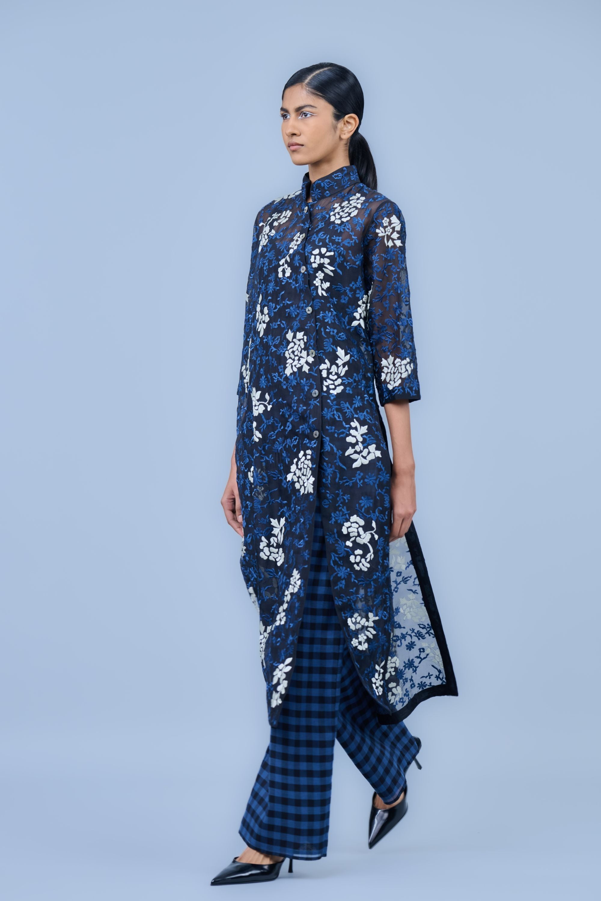 Black Spc Ec Handloom Cotton Kurta