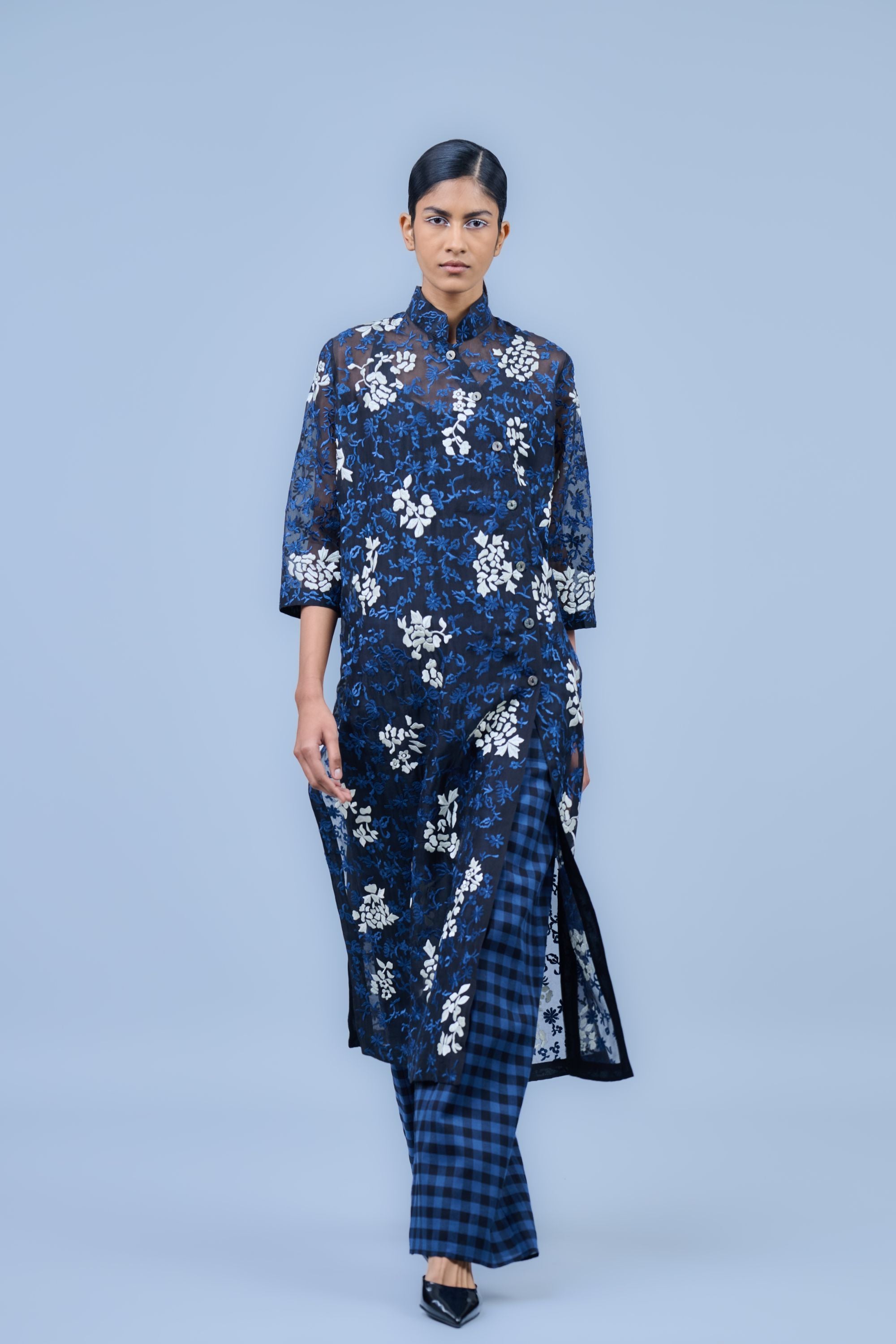 Black Spc Ec Handloom Cotton Kurta