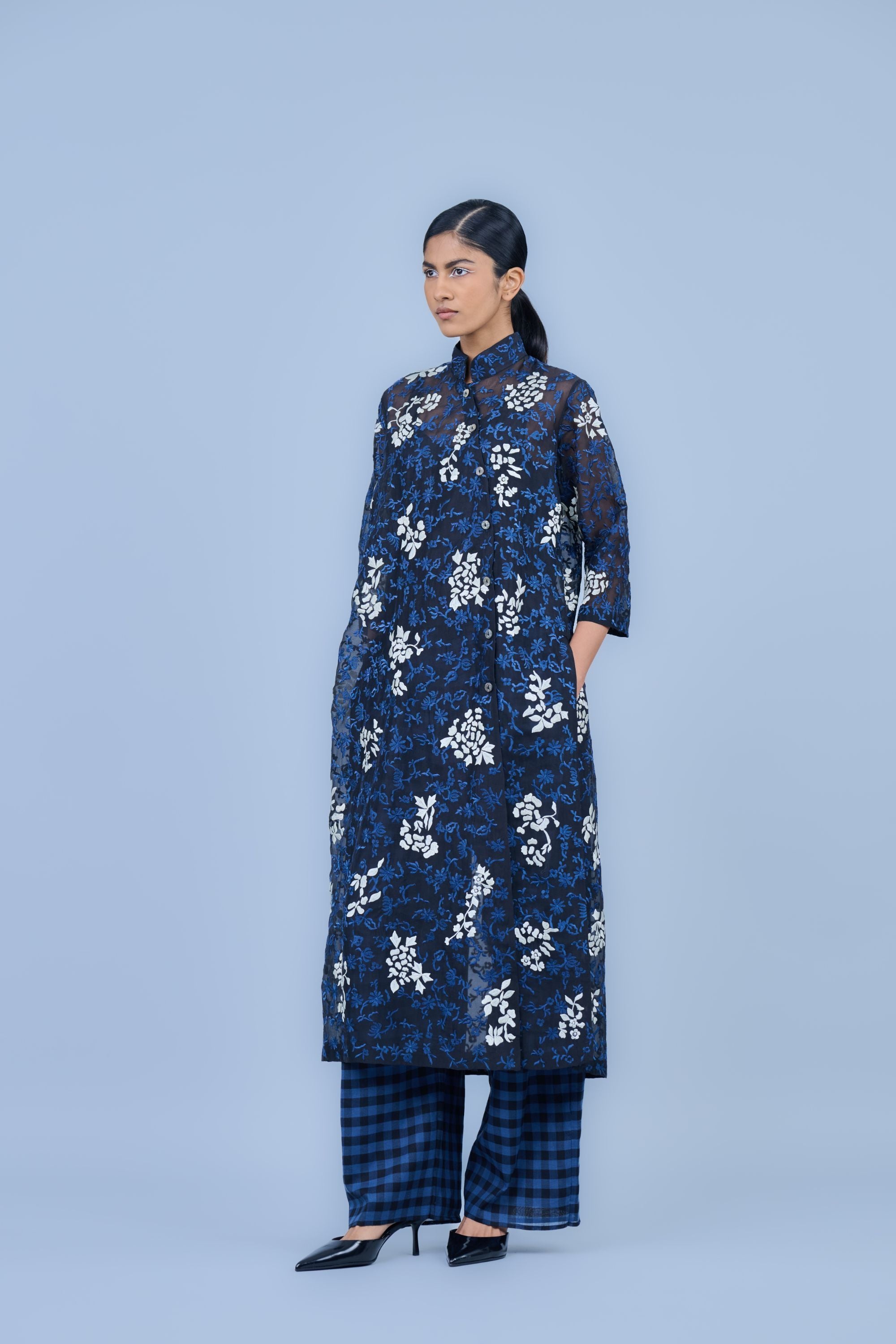 Black Spc Ec Handloom Cotton Kurta