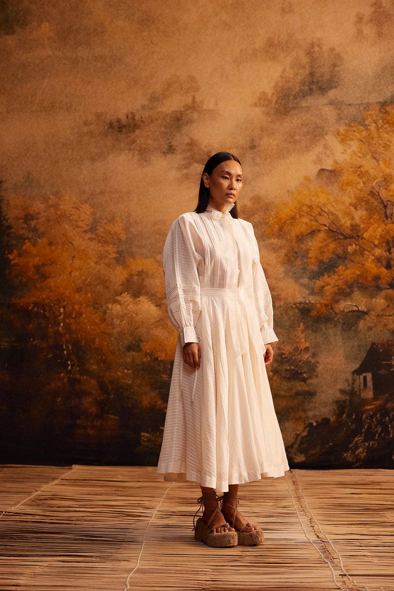 Yama-Ori Dolman Shirt with Ribbon