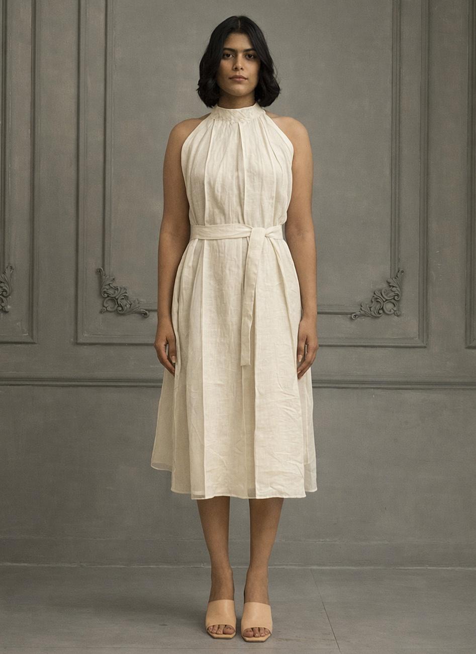 Ivory Applique Work & Porcupine Sleeves Jacket with Dress