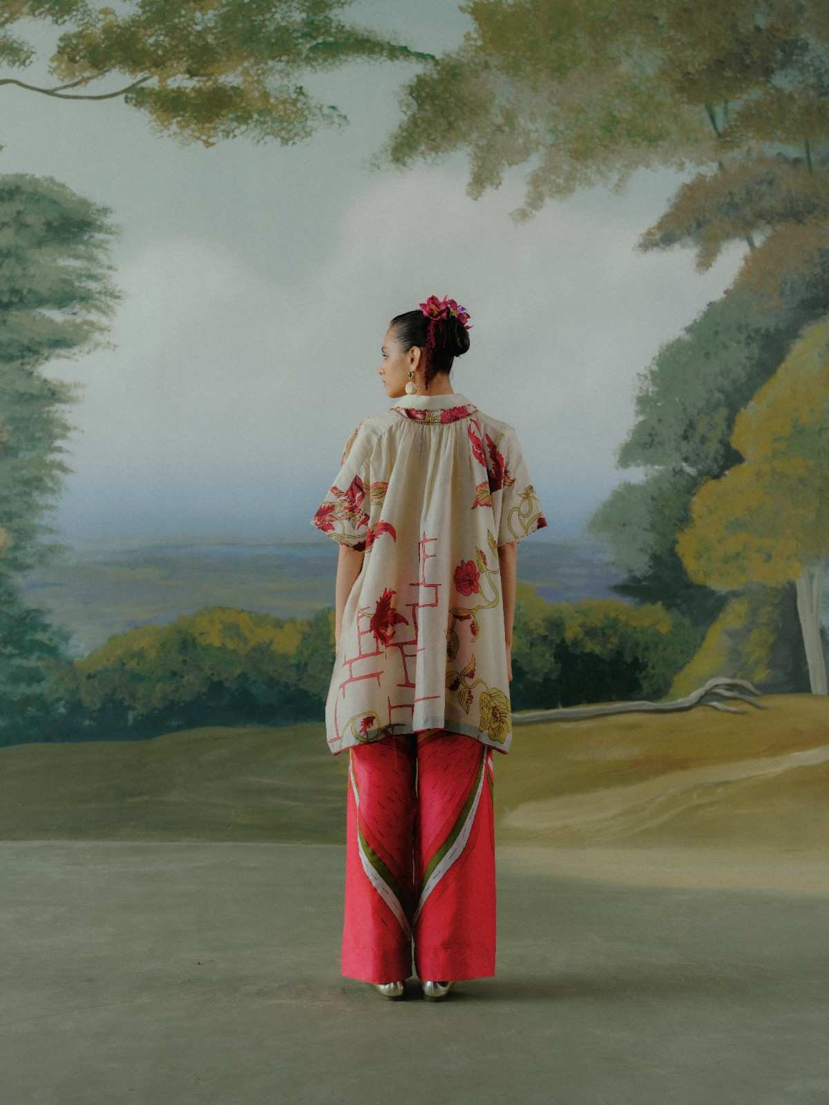 Ivory Vine Kaftan Set