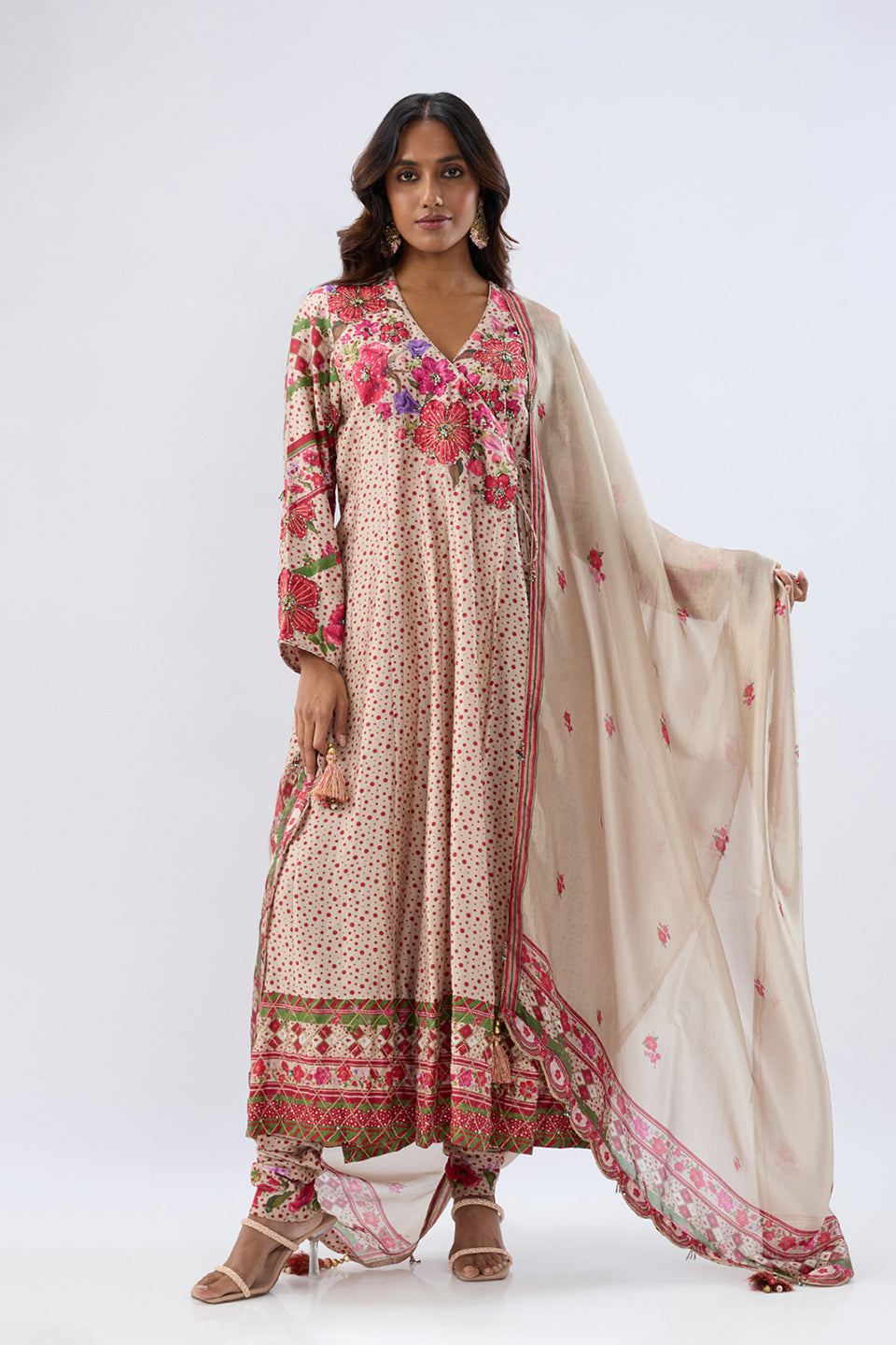 Blossom Ivory Angrakha Set