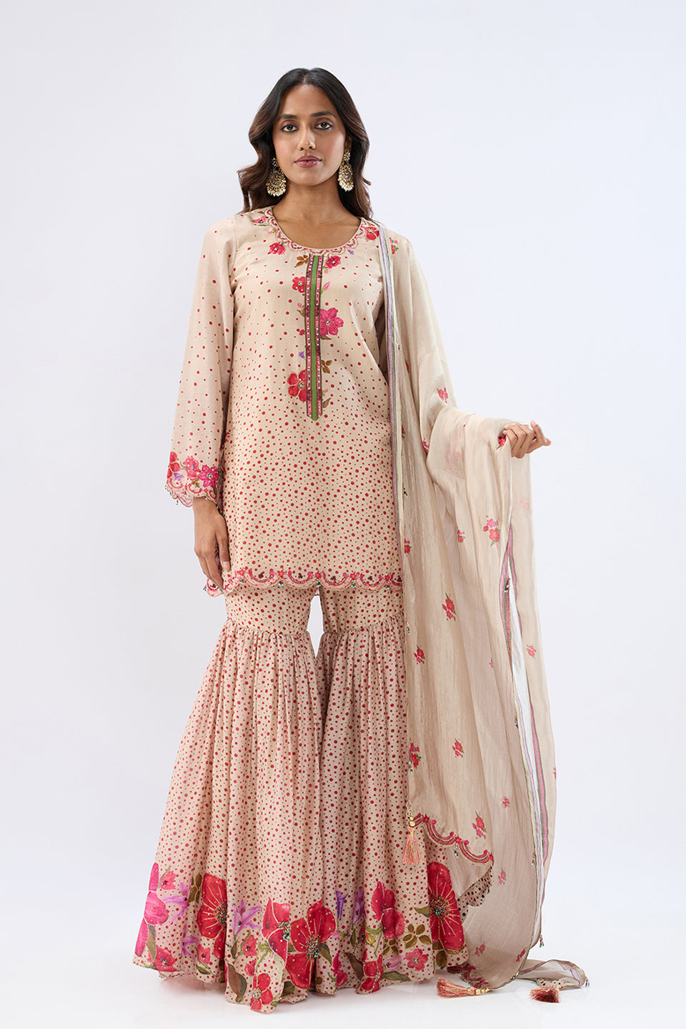 Blossom Ivory Sharara Set