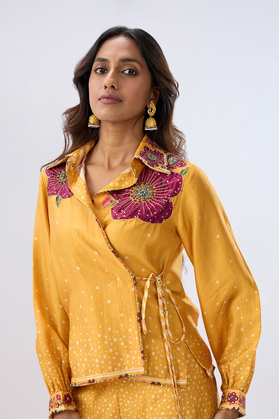 Blossom Yellow Fusion Sharara Set