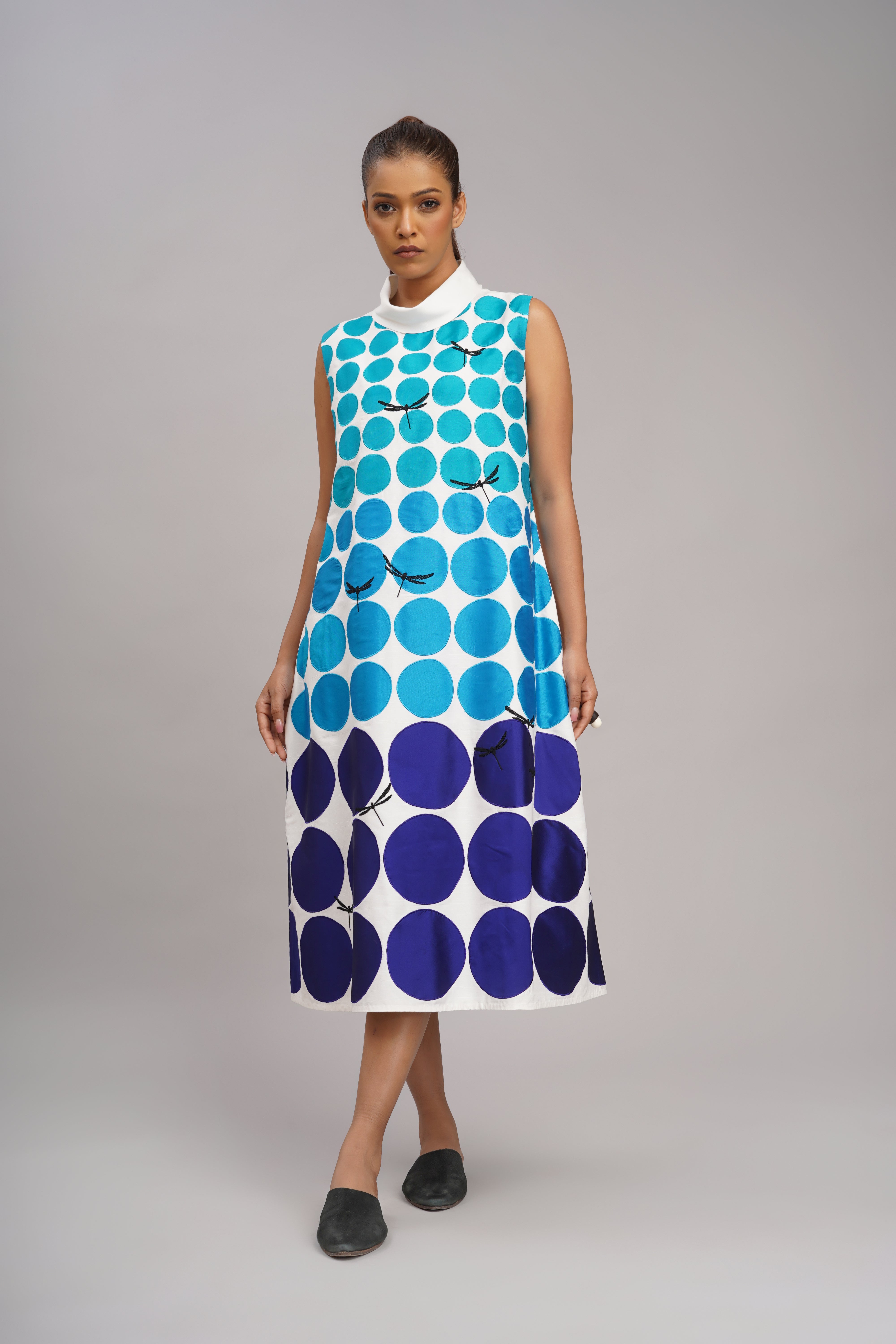 Blue Polka Grid