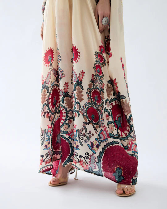 Bukhara Maroon Imama Kaftan Dress