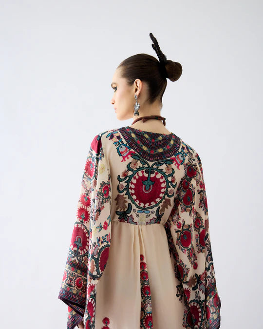 Bukhara Maroon Parma Kaftan Dress