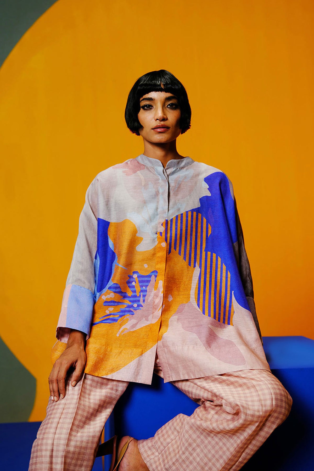 Bough cobalt blue & apricot orange co-ord set