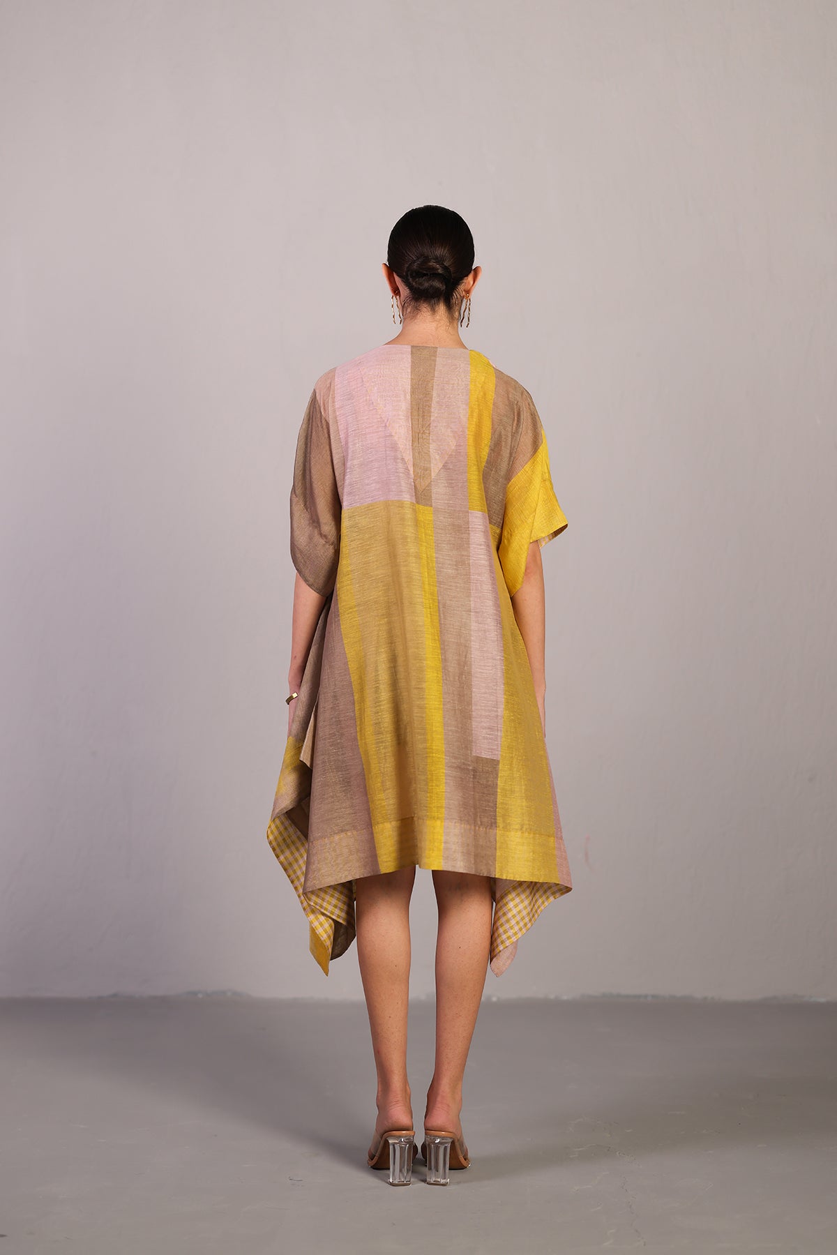 Candy Floss smoky beige & bright yellow kurta set