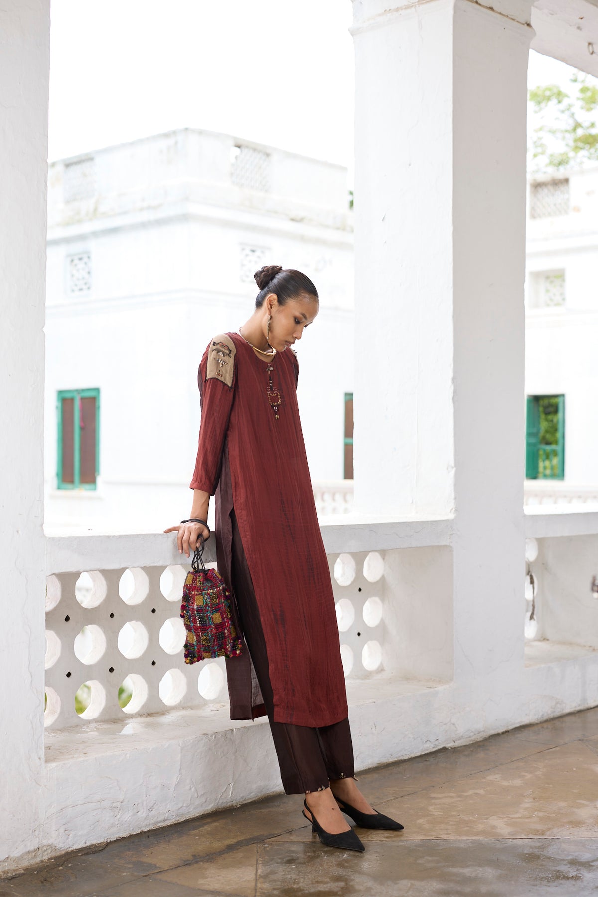 Rust & Brown Petrichor Tunic Set