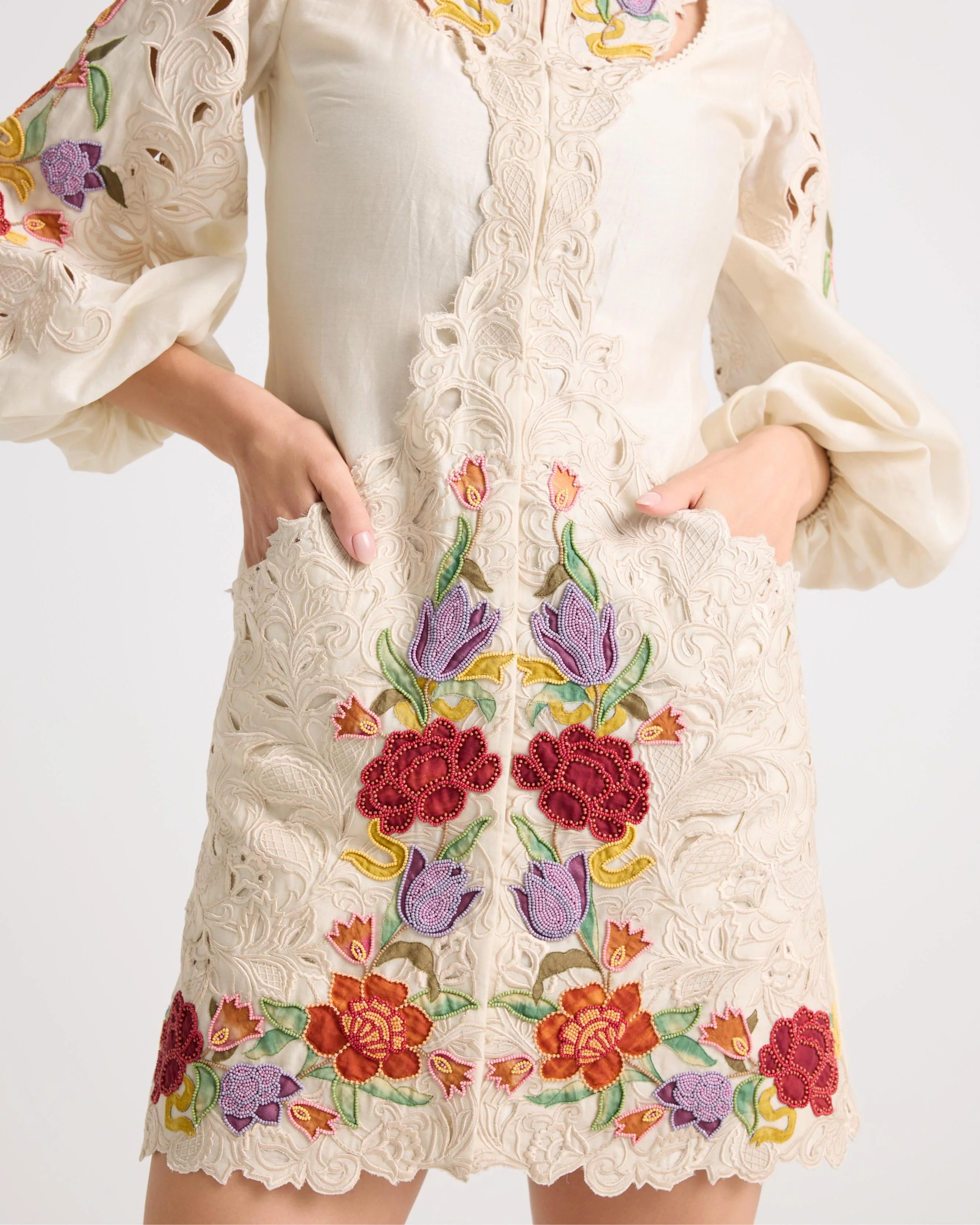 Ivory Cutout Detail Dress