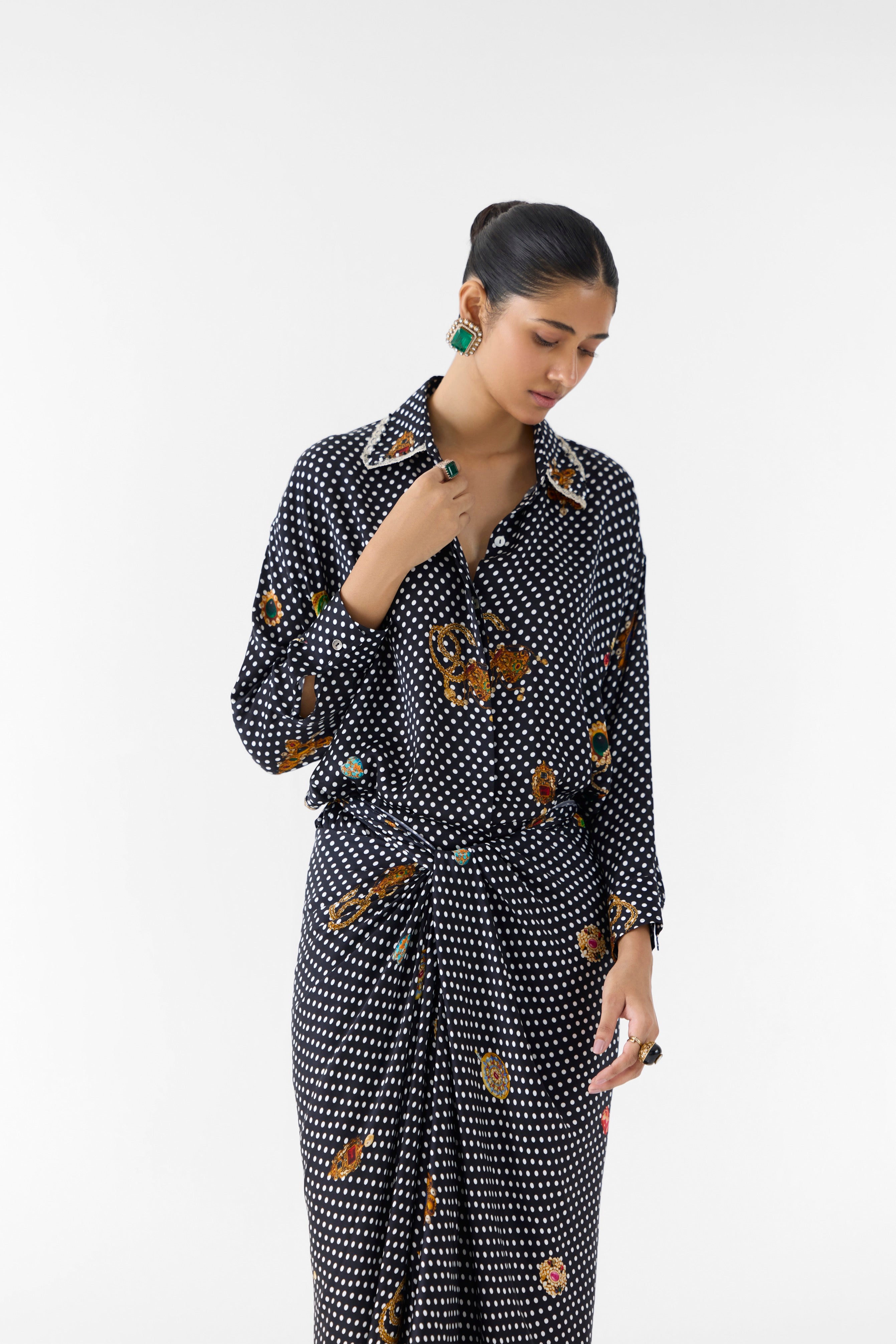 ONYX POLKA DOT SHIRT DRESS