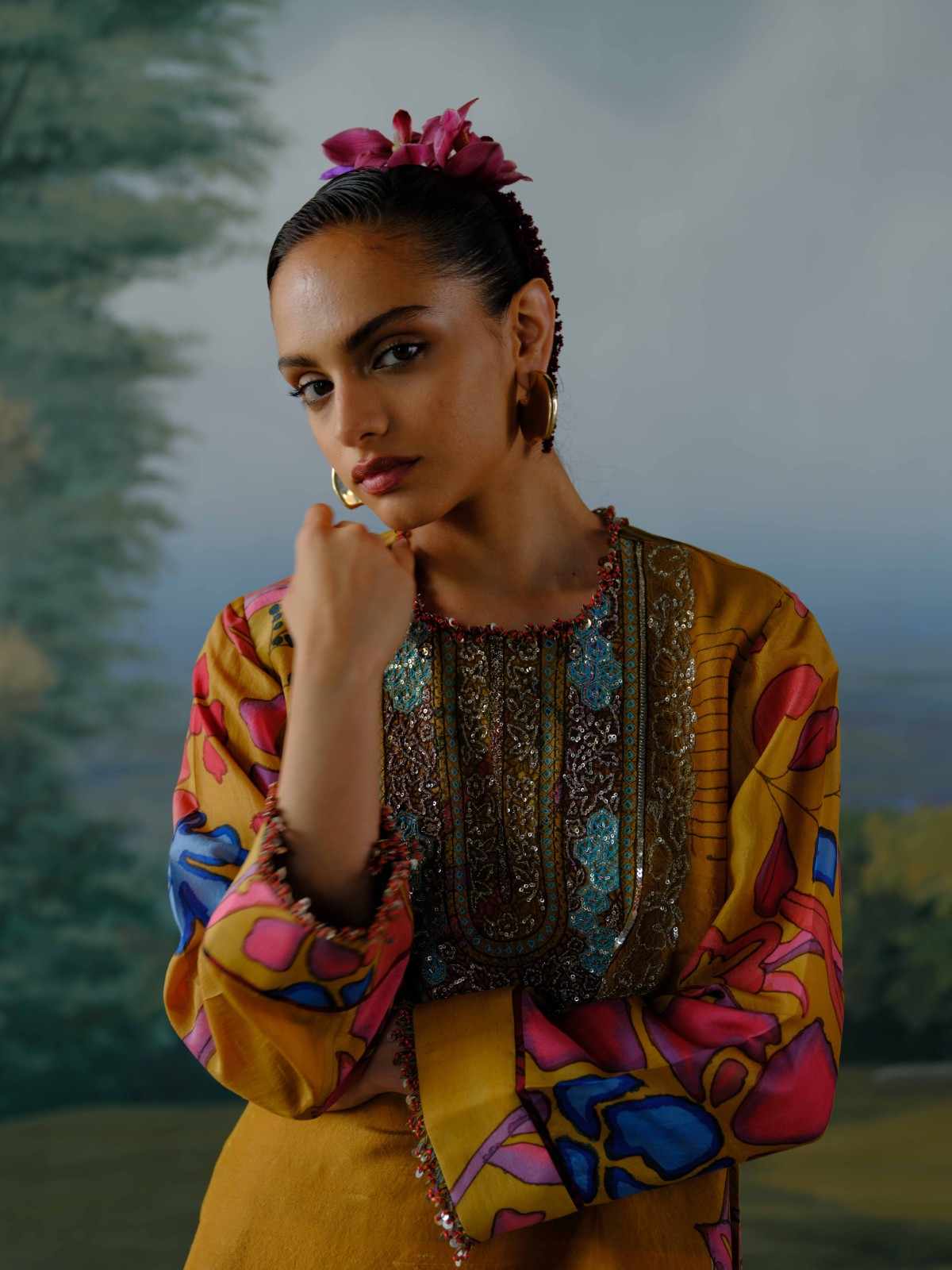 Ochre Garden Kurta Set