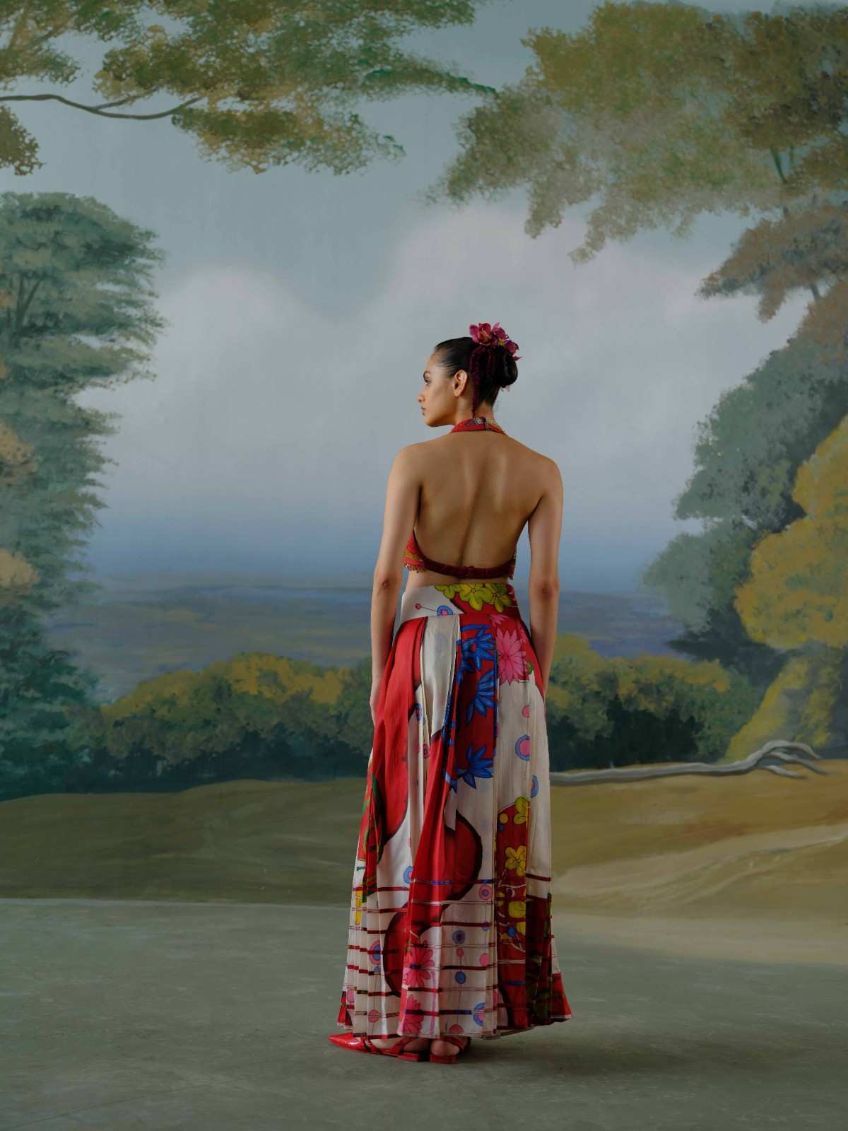 Scarlet Meadow Skirt Set