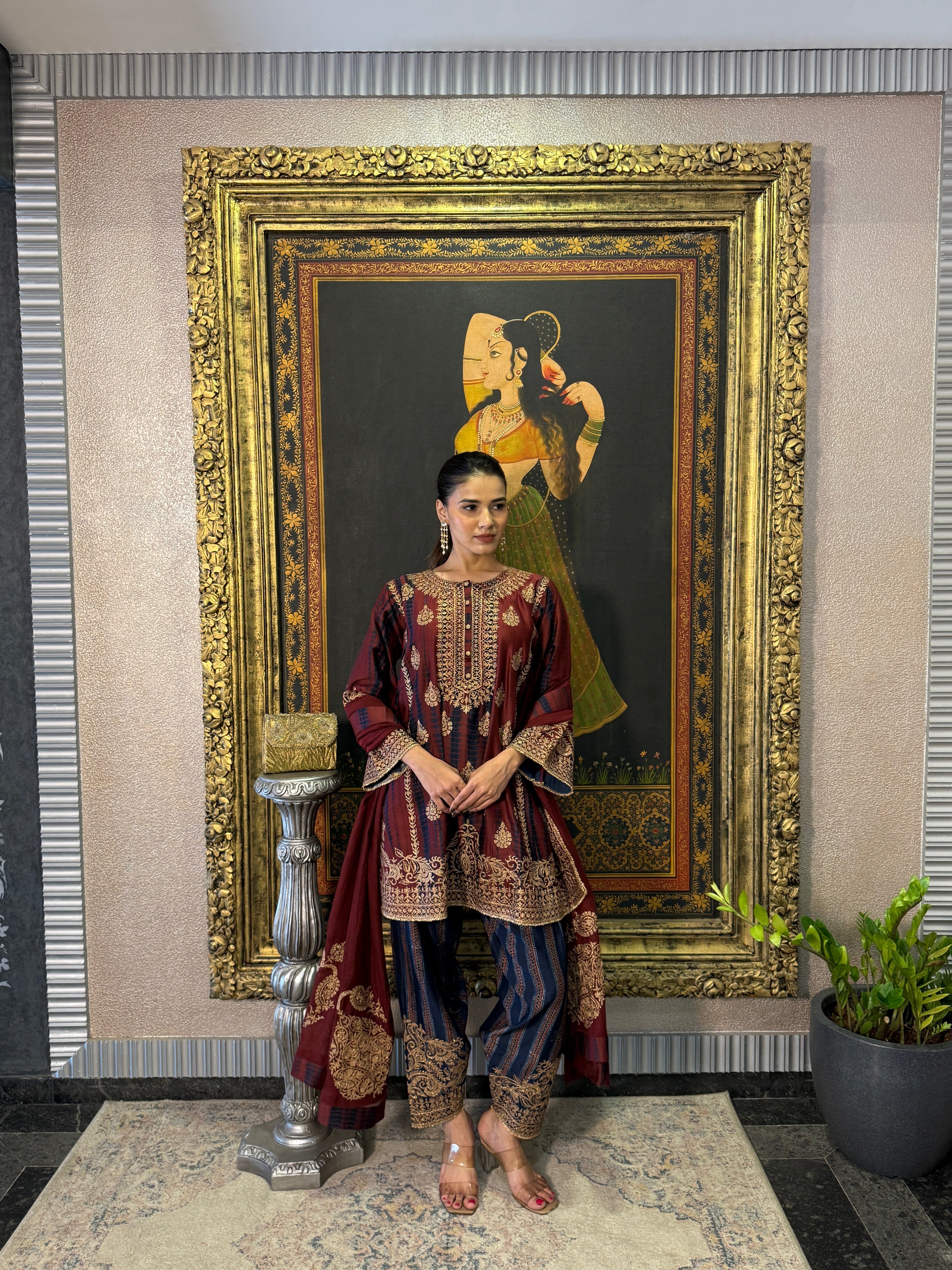 Ajrakh Choga Set