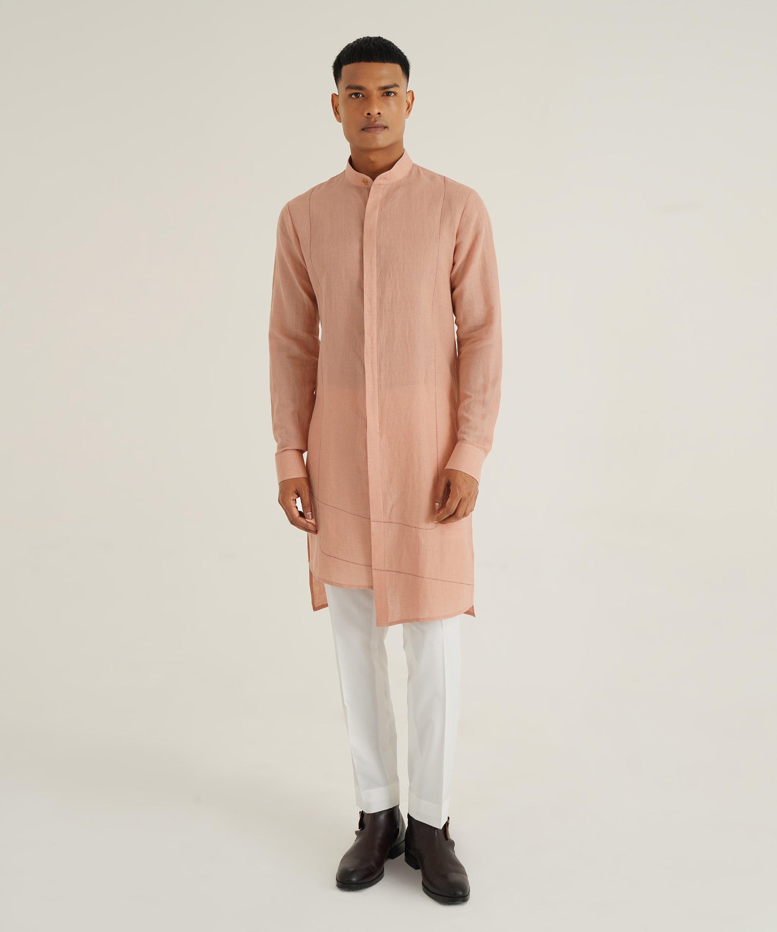 Front Open Handloom Kurta Set