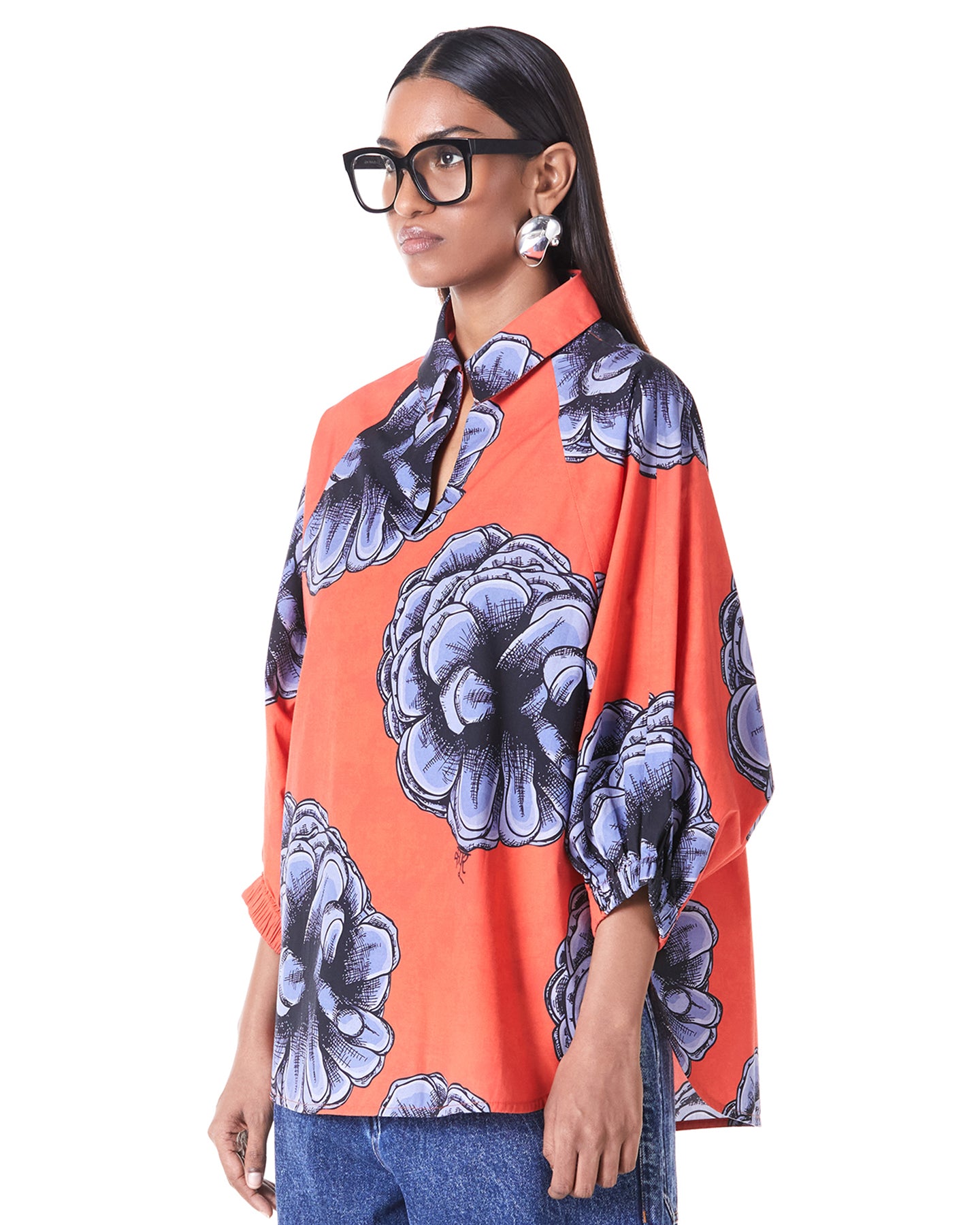 HATCHED FLORA POLO BATWING