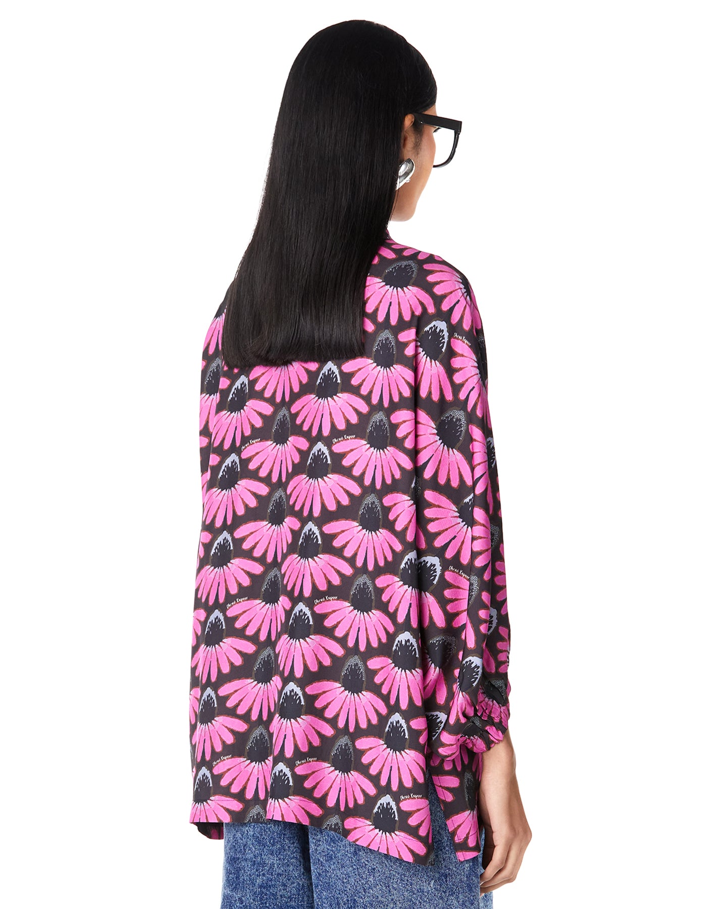 FLORA STAMP BATWING SHIRT