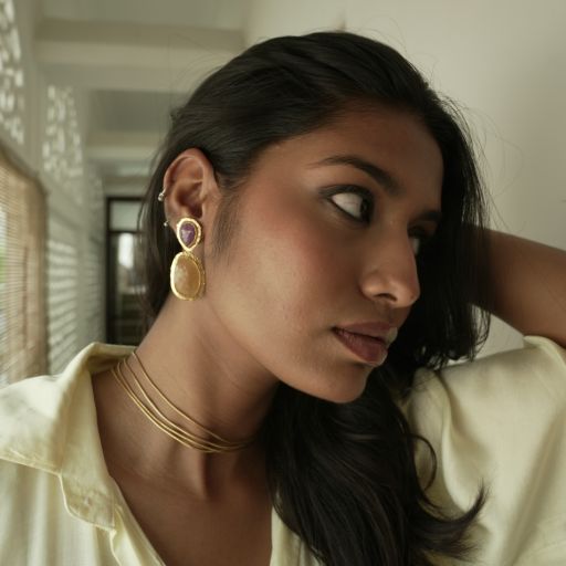 Crimson & Gold Echo Earrings