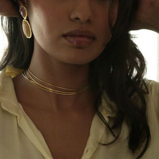 Crimson & Gold Echo Earrings