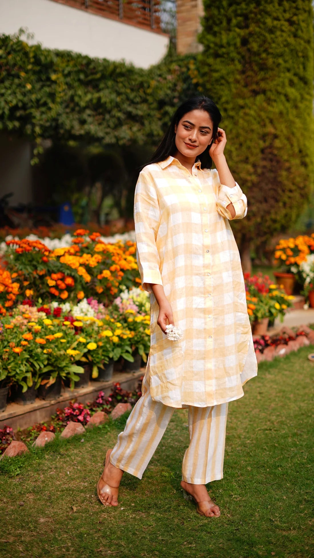 Ochre Check Tunic